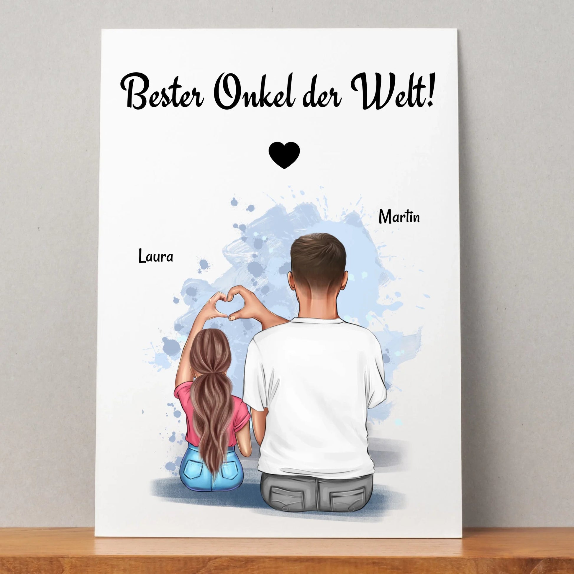 Onkel Geburtstagsgeschenk Poster mit Kind personalisiert - Prinolla