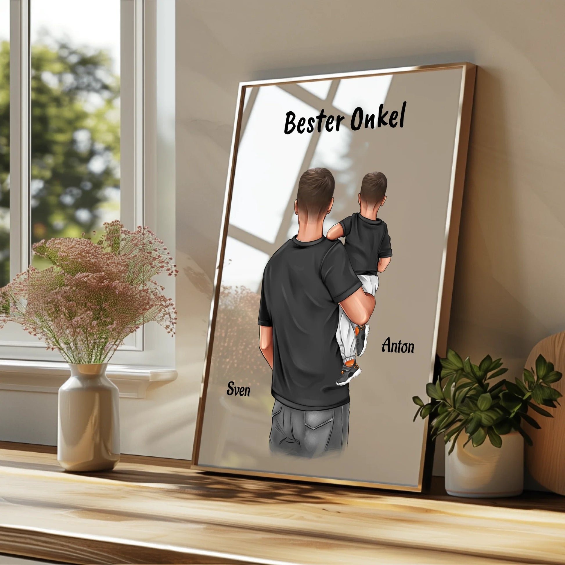 Onkel Neffe Kind Bild Geschenk personalisiert - Prinolla