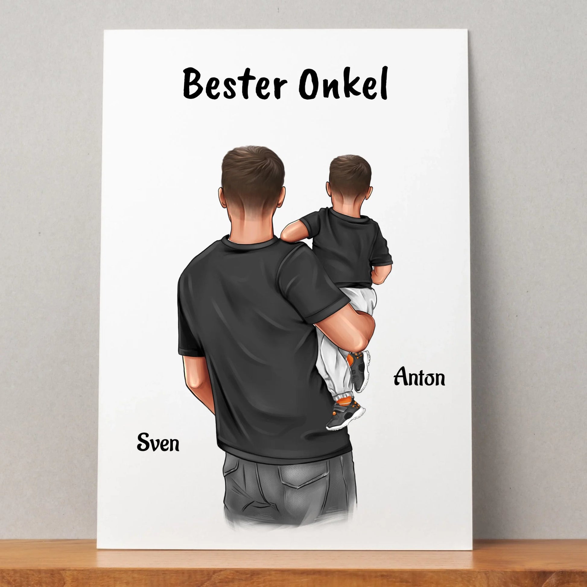 Onkel Neffe Kind Bild Geschenk personalisiert - Prinolla