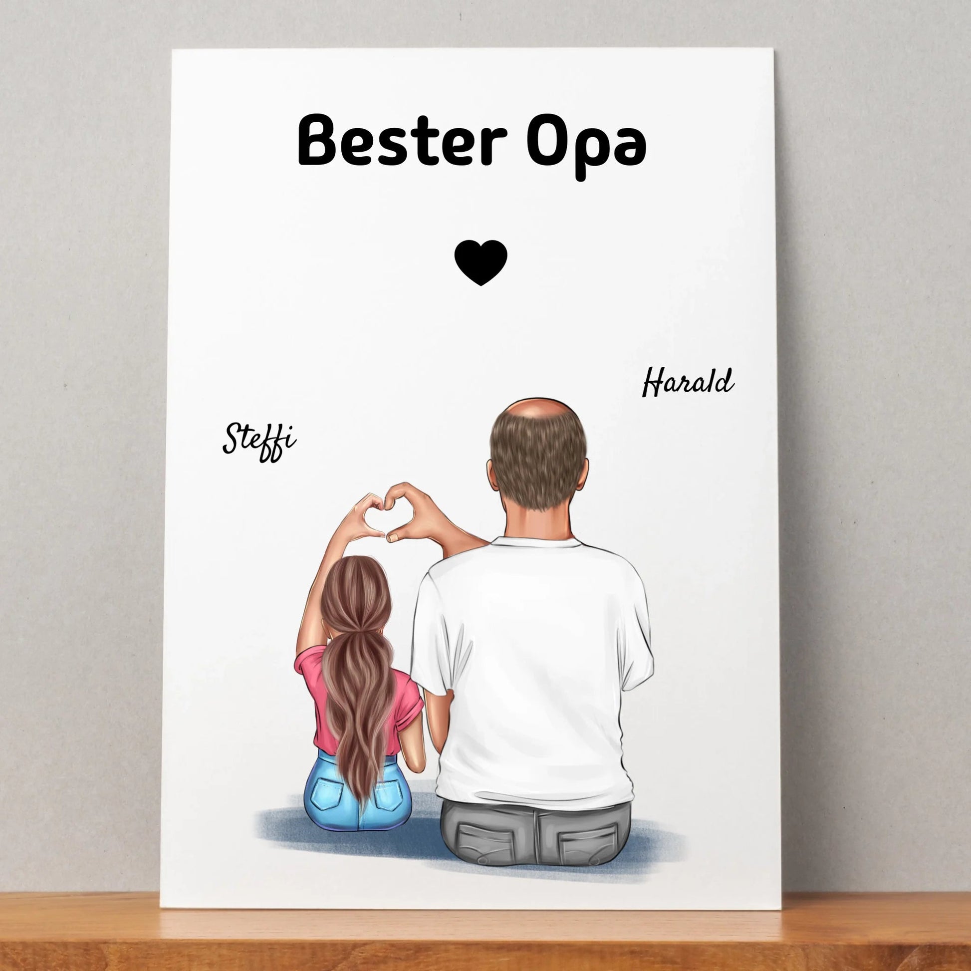 Opa Enkelin Kind Poster Geschenk personalisiert - Prinolla