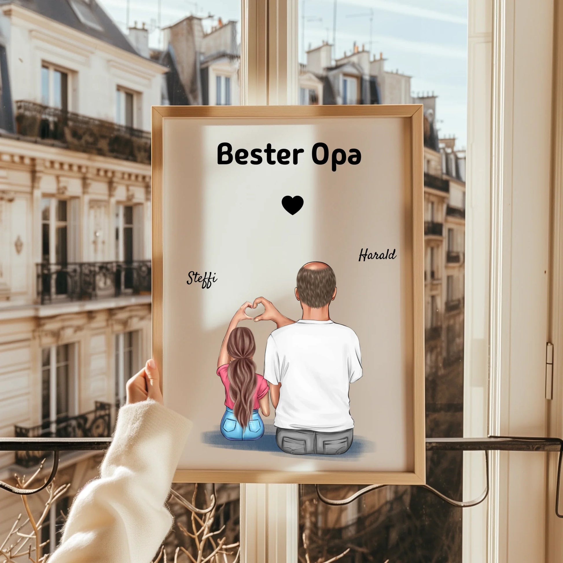 Opa Enkelin Kind Poster Geschenk personalisiert - Prinolla