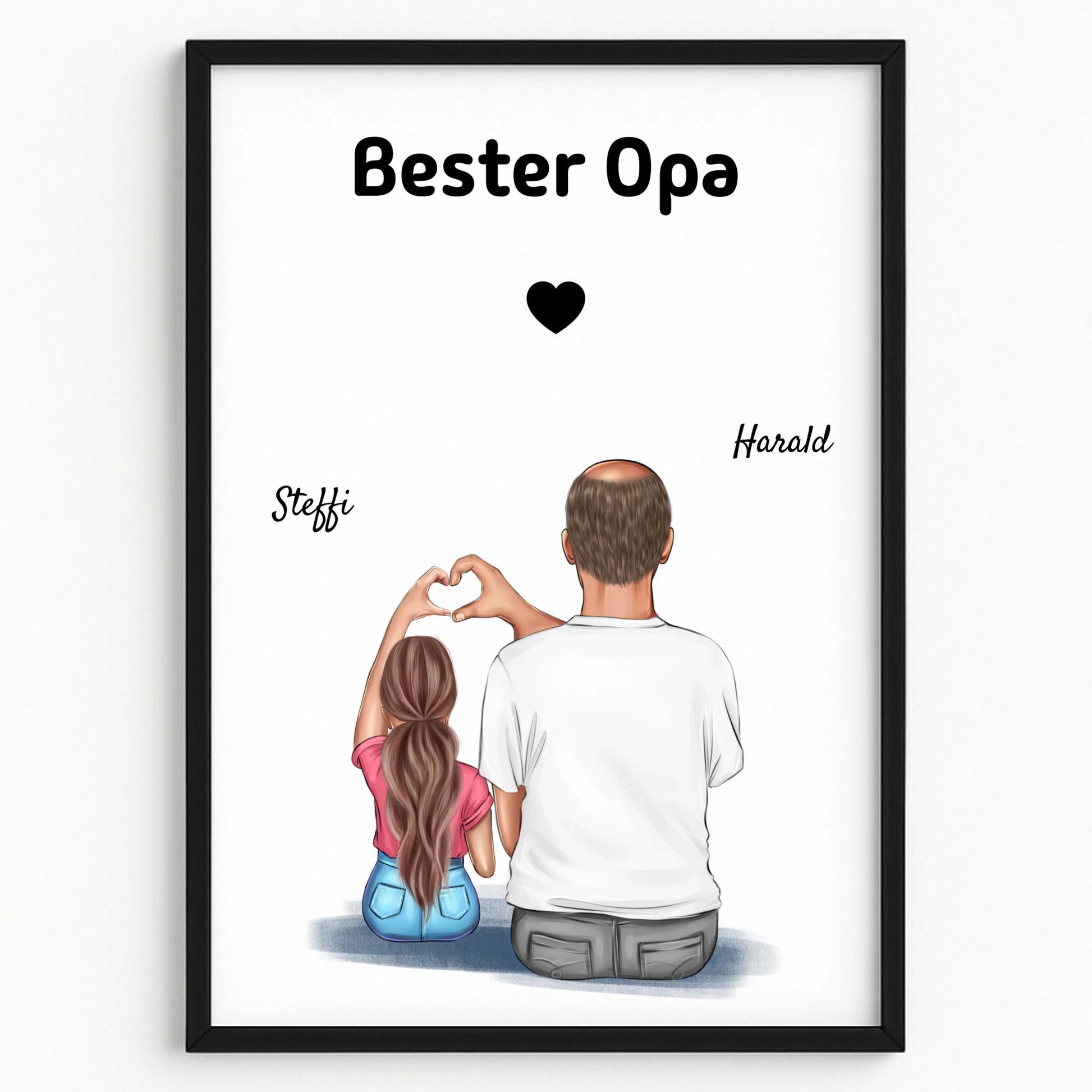 Opa Enkelin Kind Poster Geschenk personalisiert - Prinolla