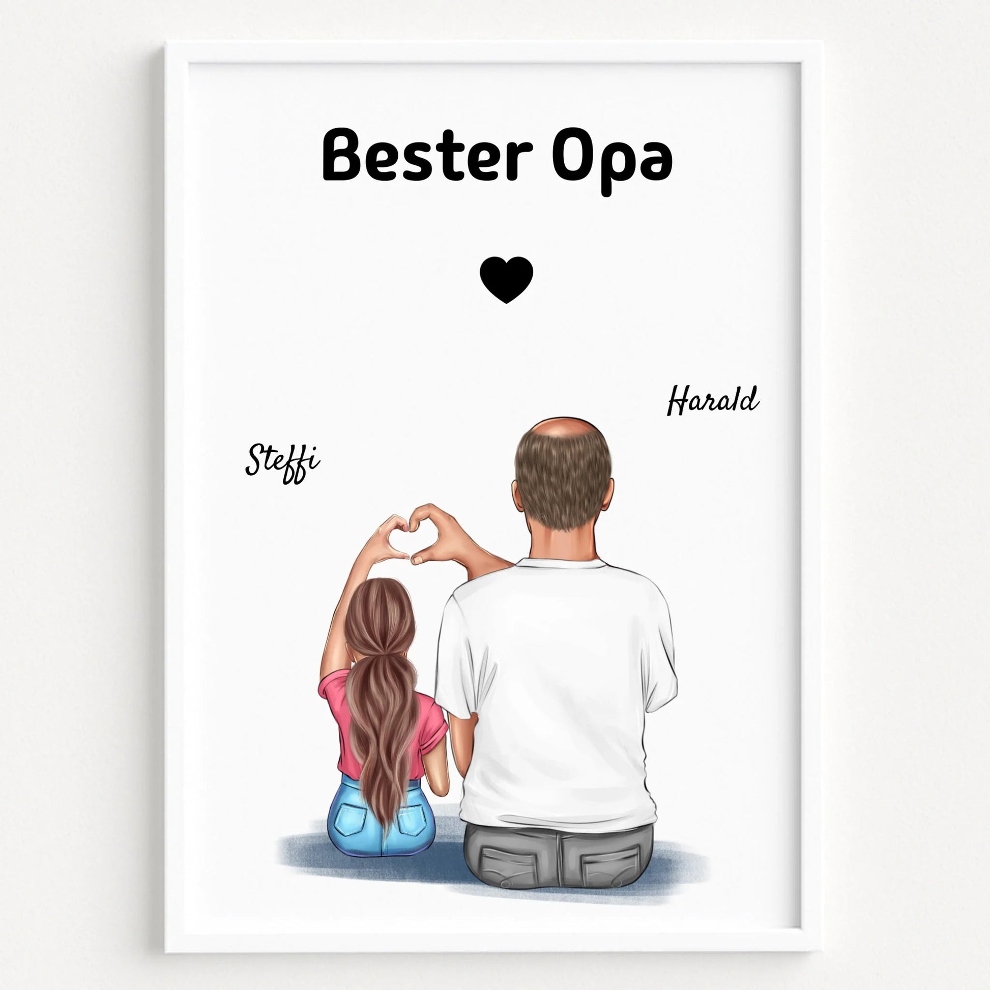 Opa Enkelin Kind Poster Geschenk personalisiert - Prinolla