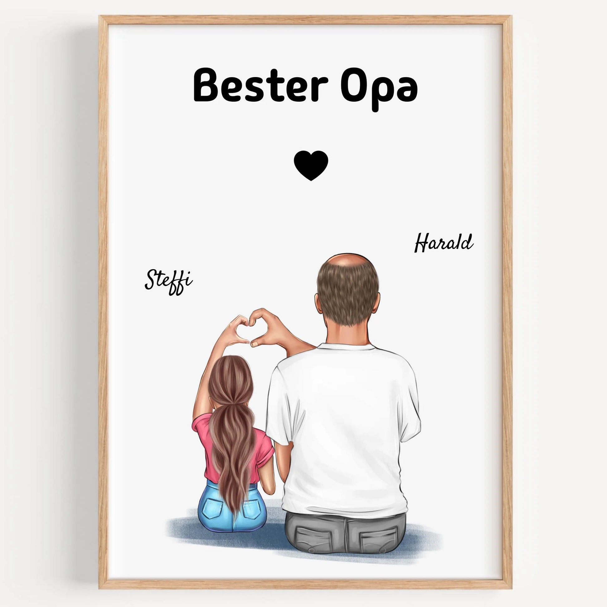 Opa Enkelin Kind Poster Geschenk personalisiert - Prinolla