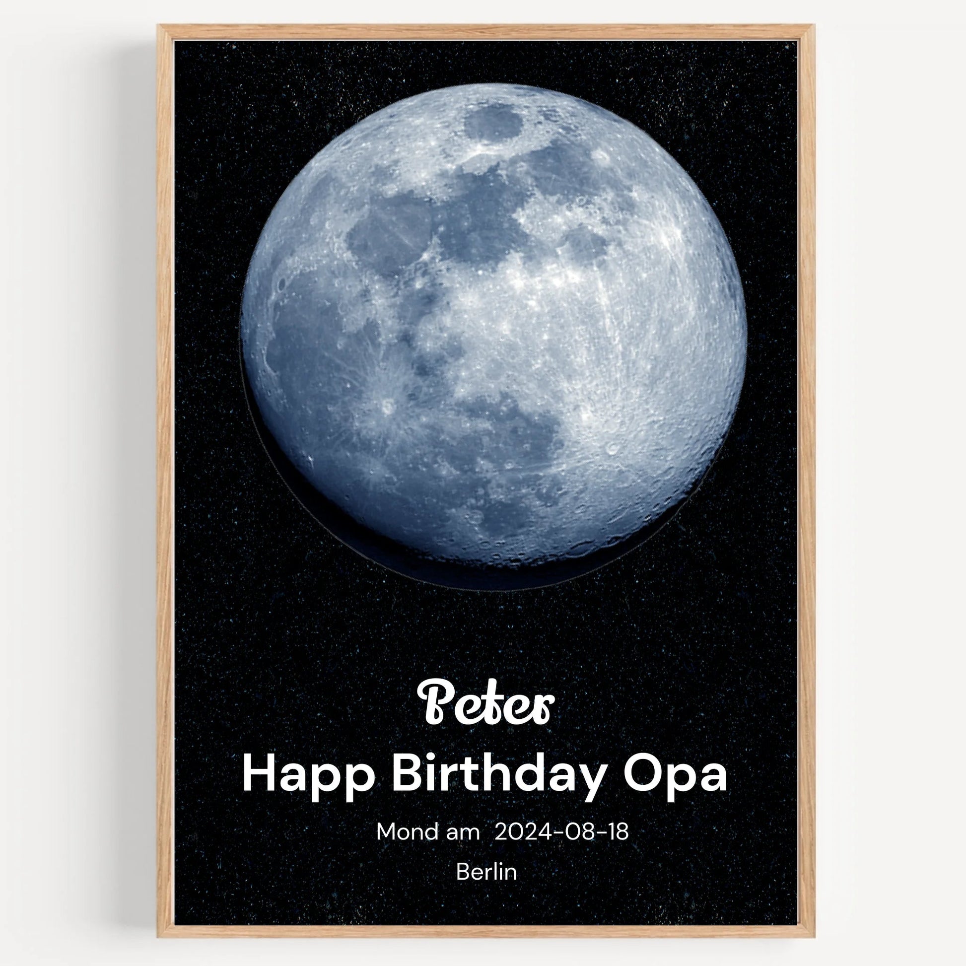 Opa Geburtstag Geschenk Mondposter - Prinolla