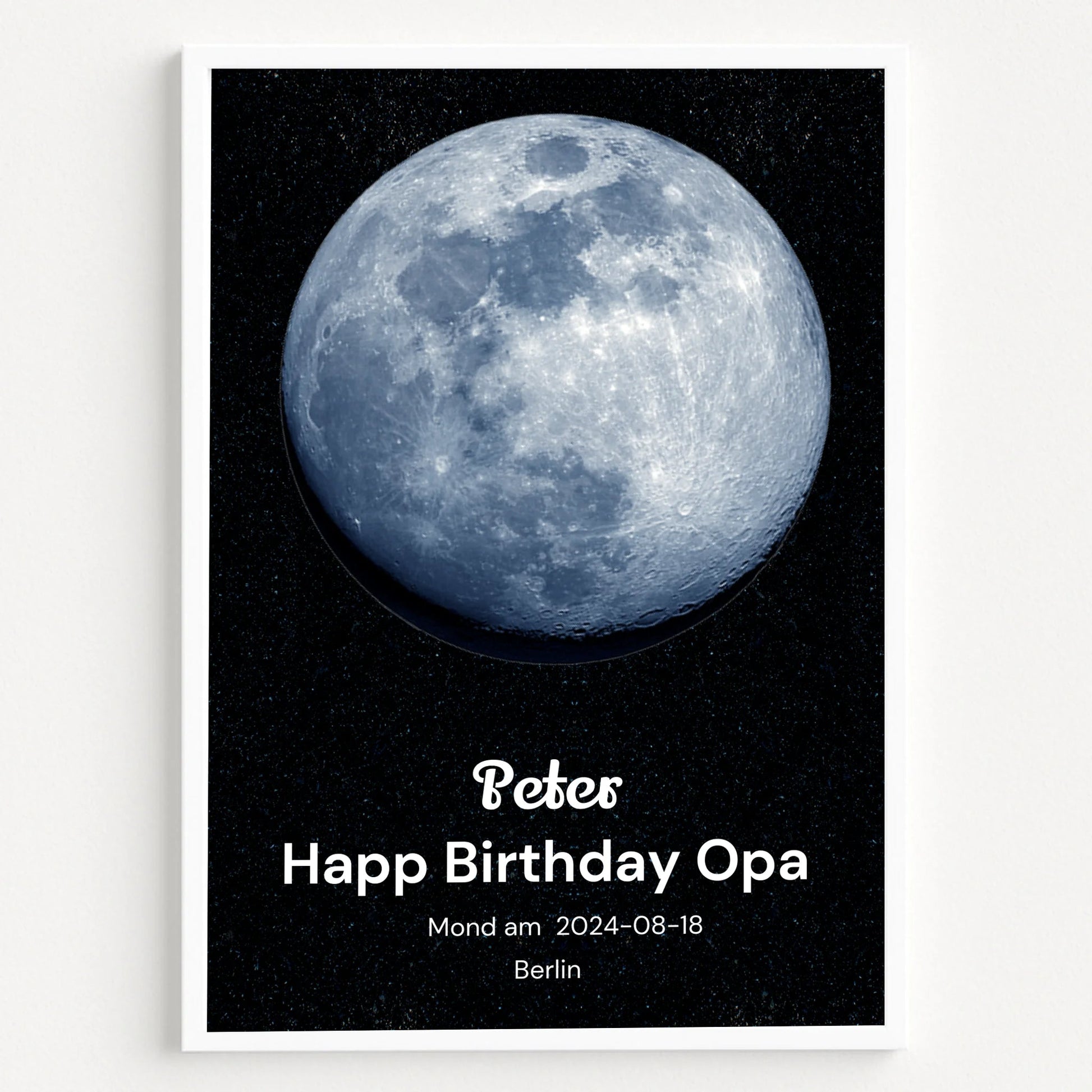 Opa Geburtstag Geschenk Mondposter - Prinolla