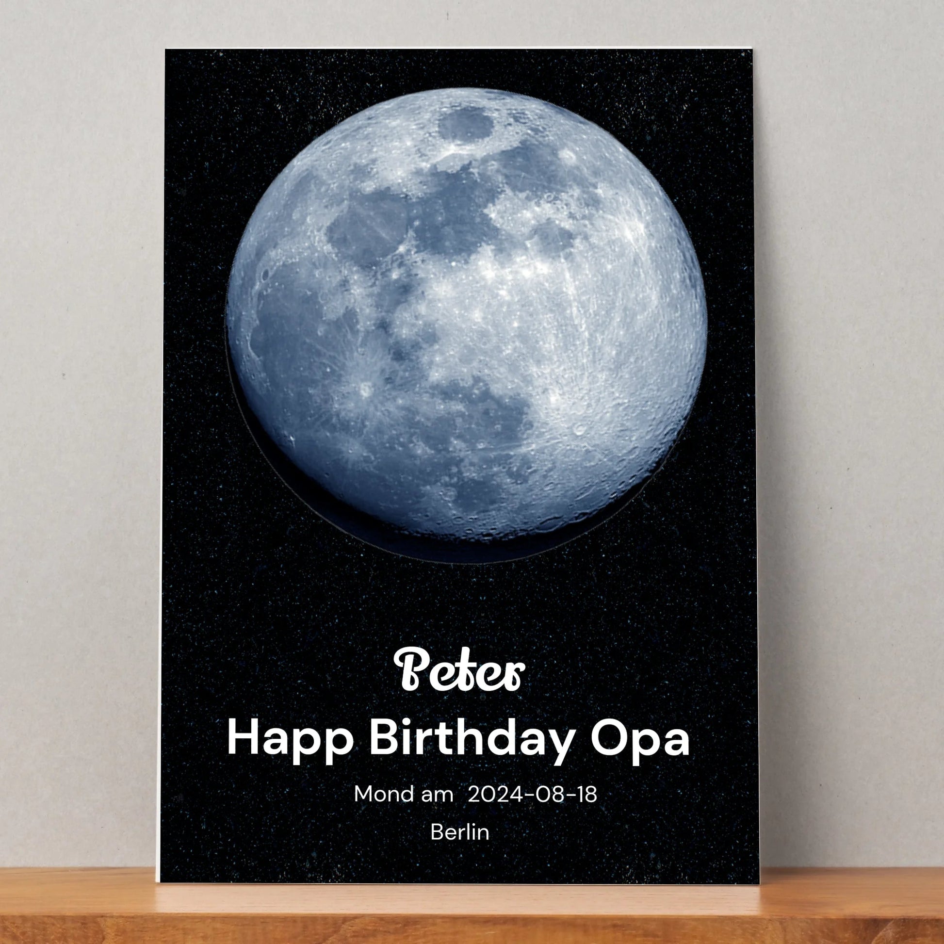 Opa Geburtstag Geschenk Mondposter - Prinolla