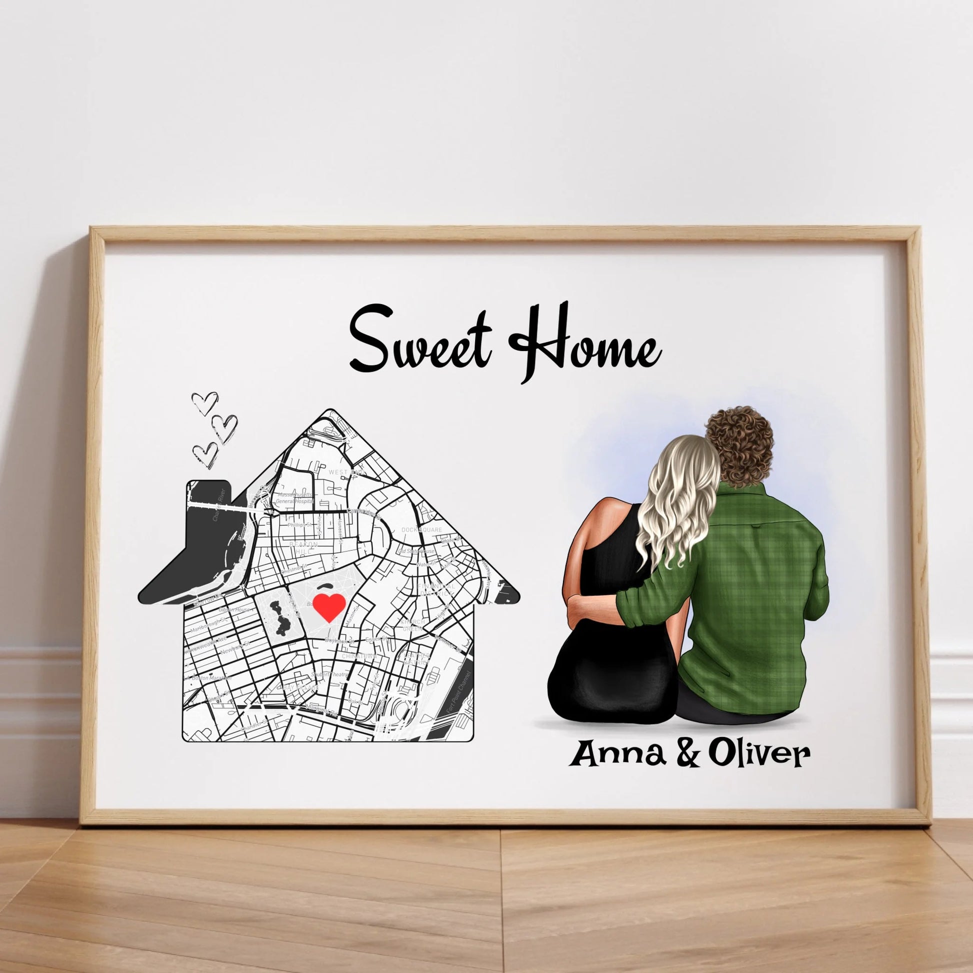 Paar Einzugsgeschenk neue Wohnung Poster personalisiert - Prinolla