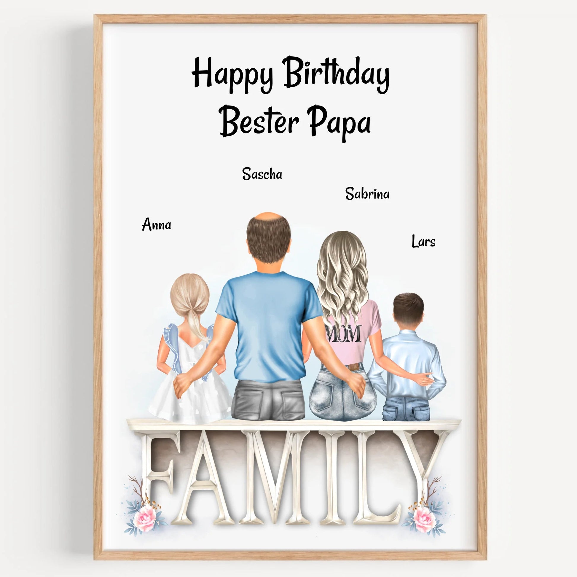 Papa Geburtstagsgeschenk Familie Bild personalisiert - Prinolla