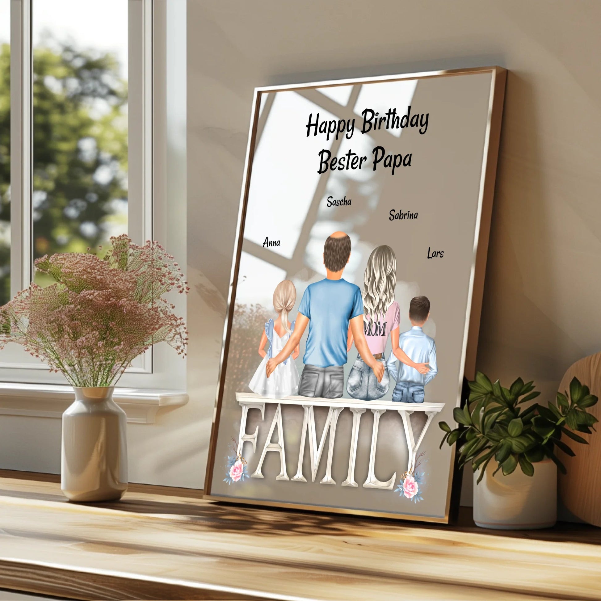 Papa Geburtstagsgeschenk Familie Bild personalisiert - Prinolla