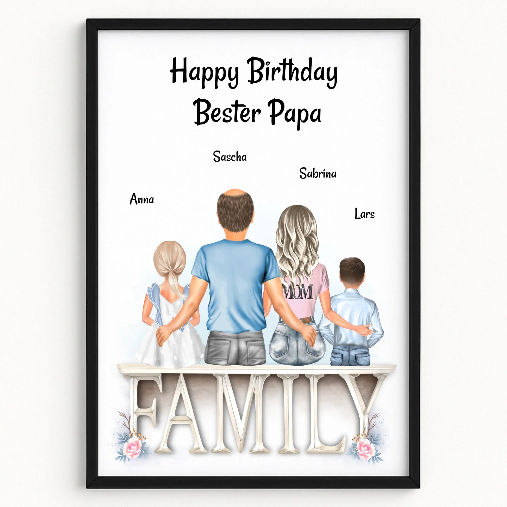 Papa Geburtstagsgeschenk Familie Bild personalisiert - Prinolla
