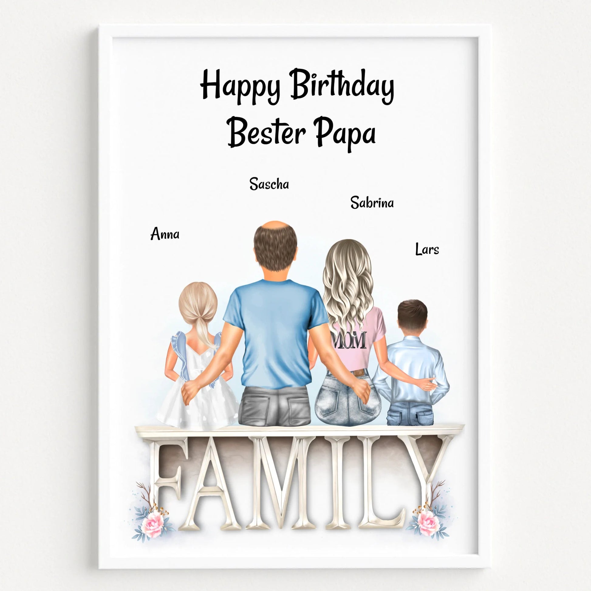 Papa Geburtstagsgeschenk Familie Bild personalisiert - Prinolla