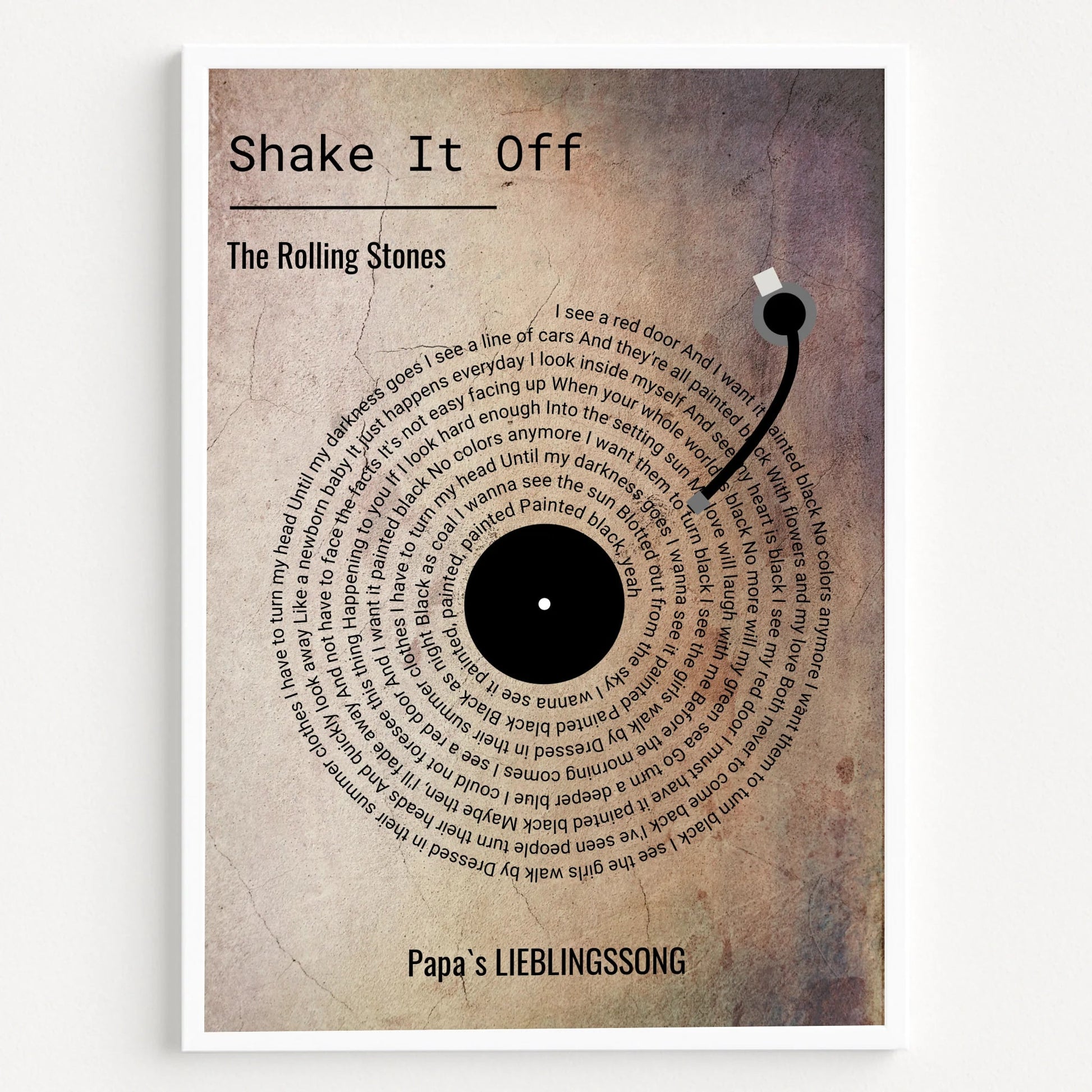 Papa Lieblingslied Schallplatten Design Poster - Prinolla