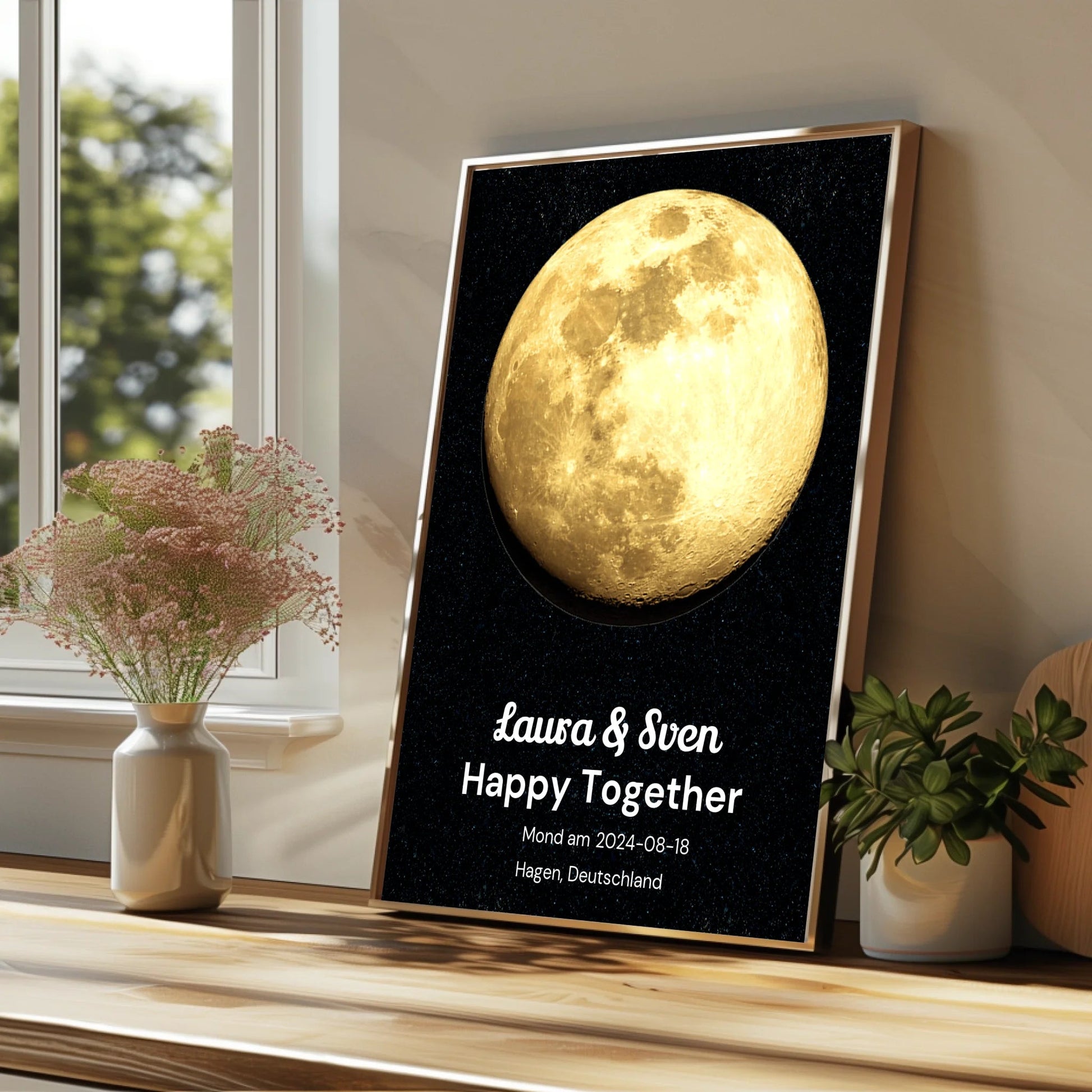 Partner Mondposter Jahrestag & Geburtstag Geschenk - Prinolla