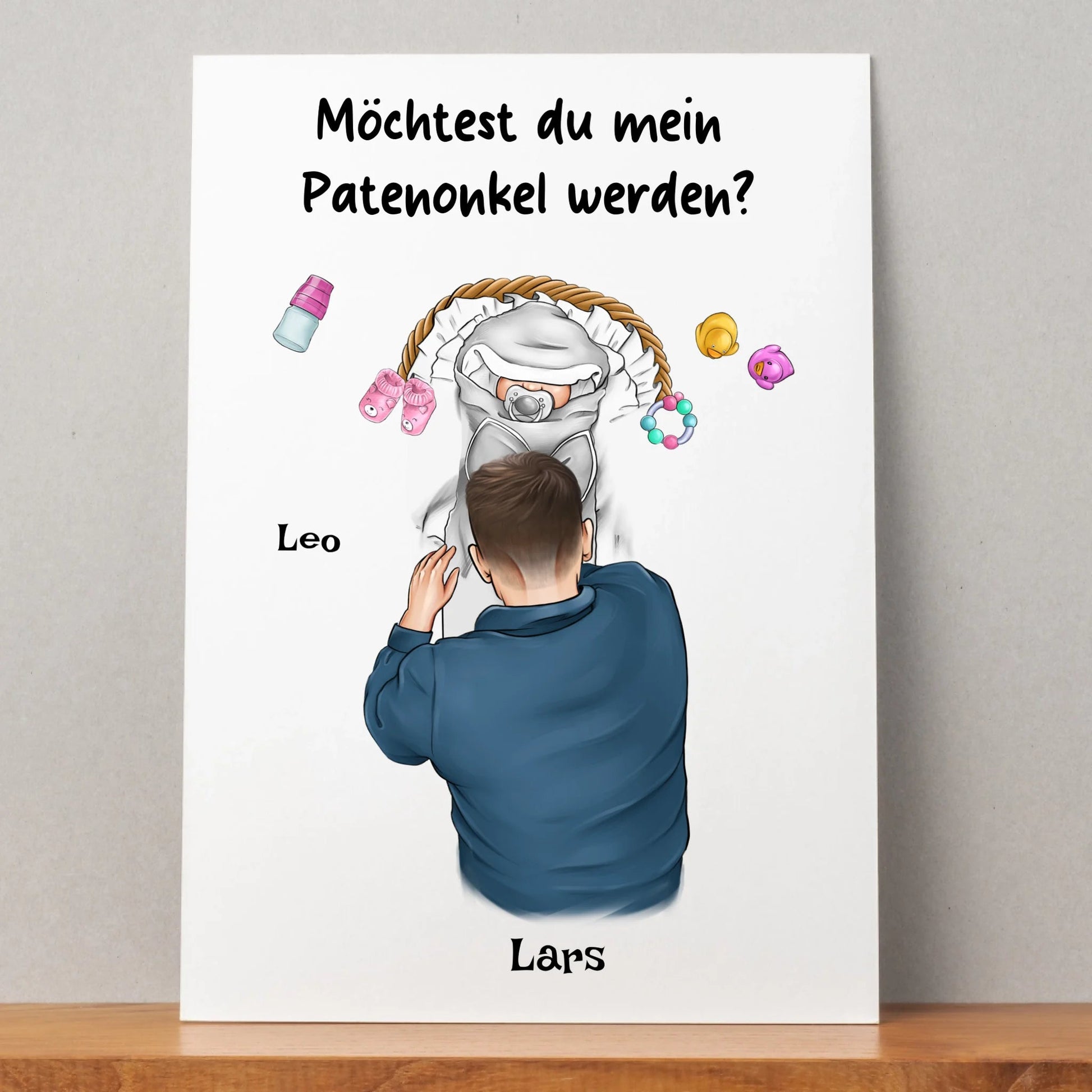 Patenonkel fragen Geschenk Poster personalisiert - Prinolla