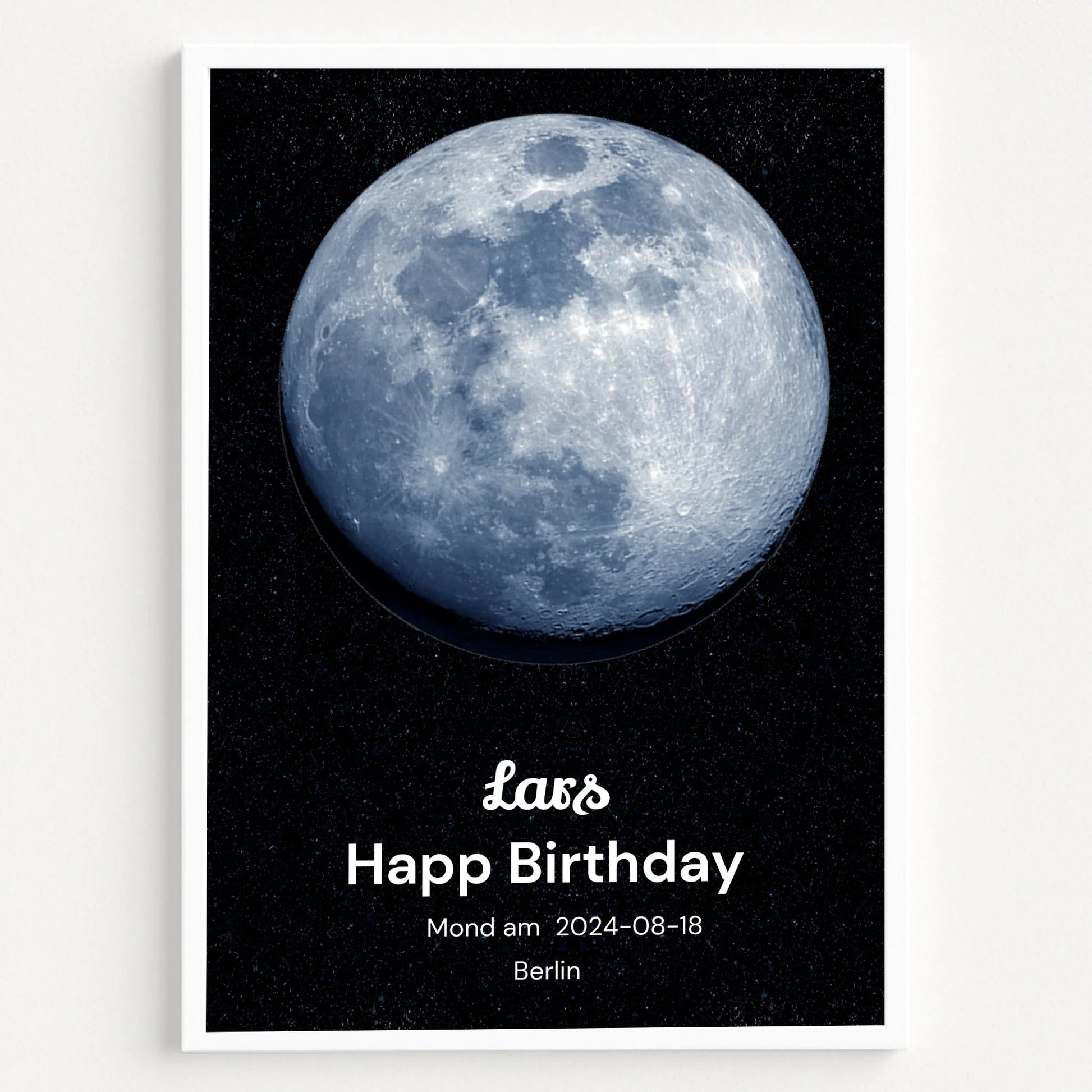 Patenonkel Geburtstagsgeschenk Mondposter mit Datum - Prinolla