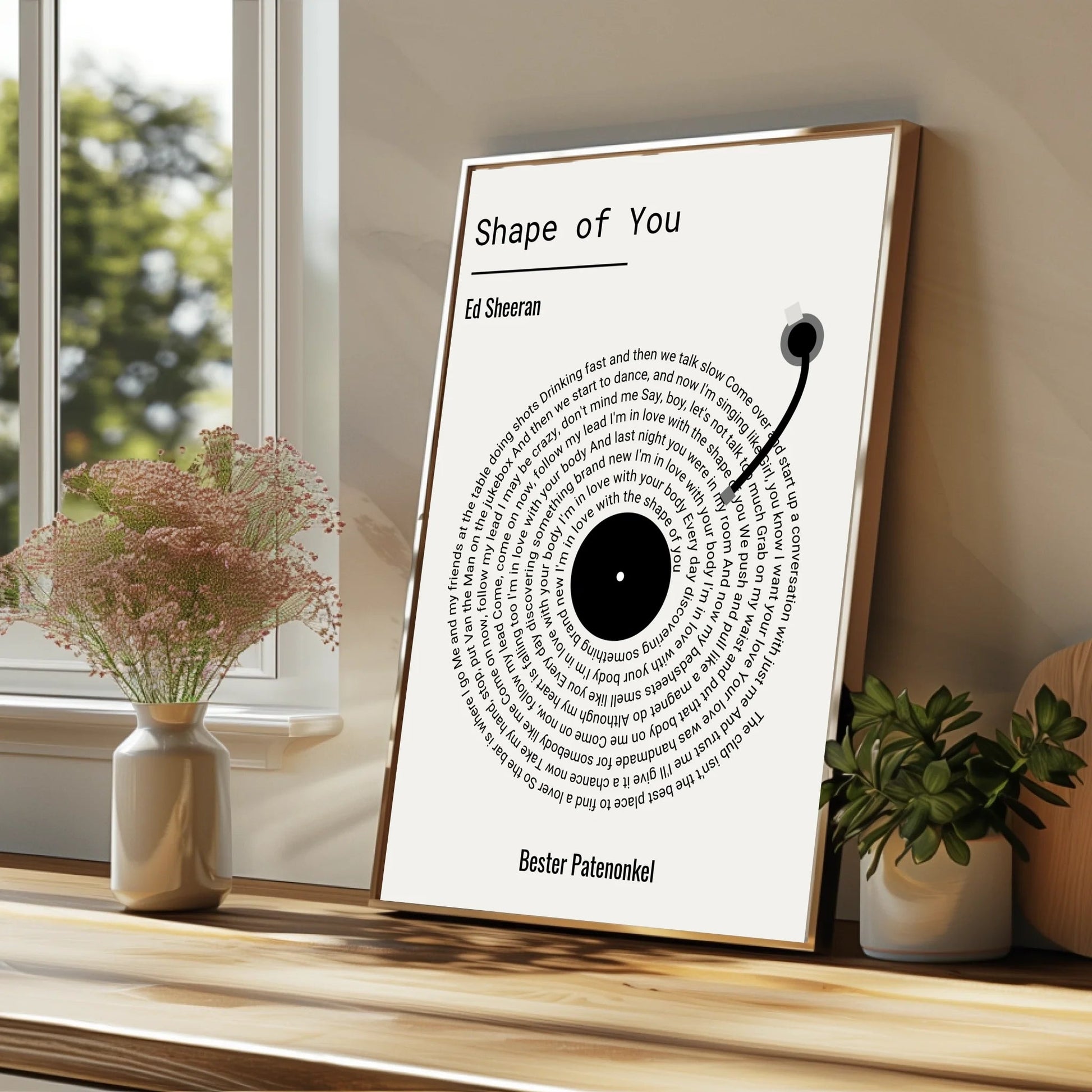 Patenonkel Geschenkidee Schallplatte Design Lieblingssong - Prinolla