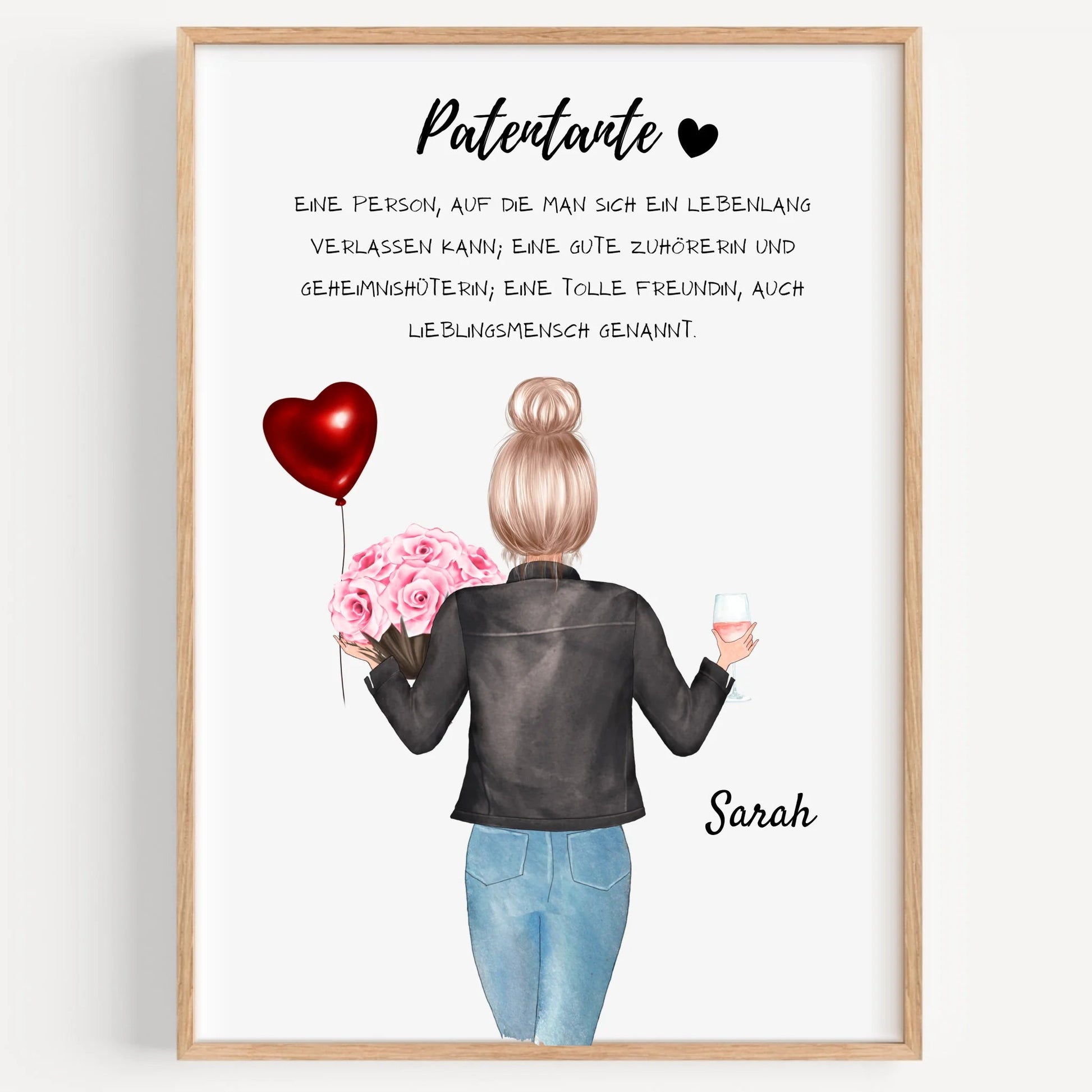 Patentante Definition Poster Geschenk personalisiert - Prinolla