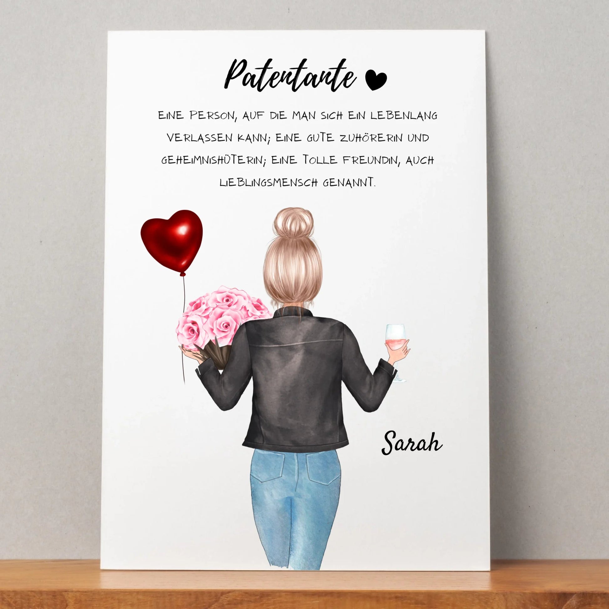 Patentante Definition Poster Geschenk personalisiert - Prinolla