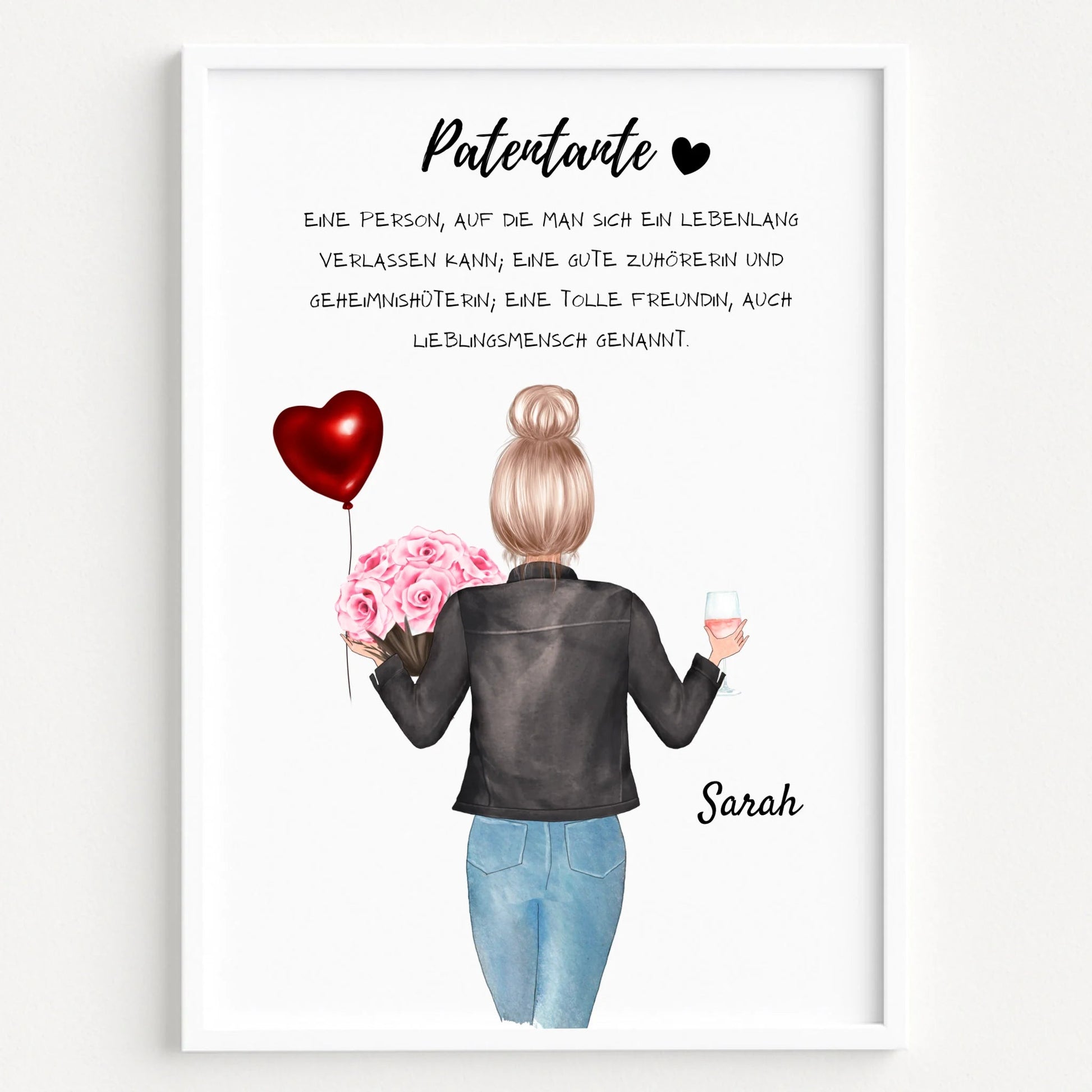 Patentante Definition Poster Geschenk personalisiert - Prinolla