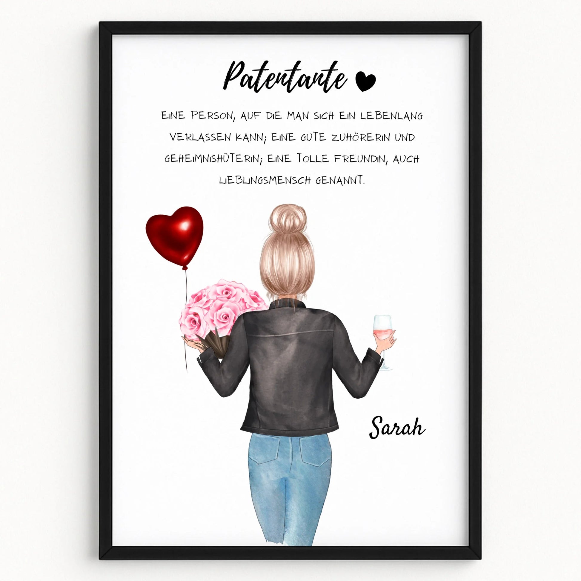 Patentante Definition Poster Geschenk personalisiert - Prinolla