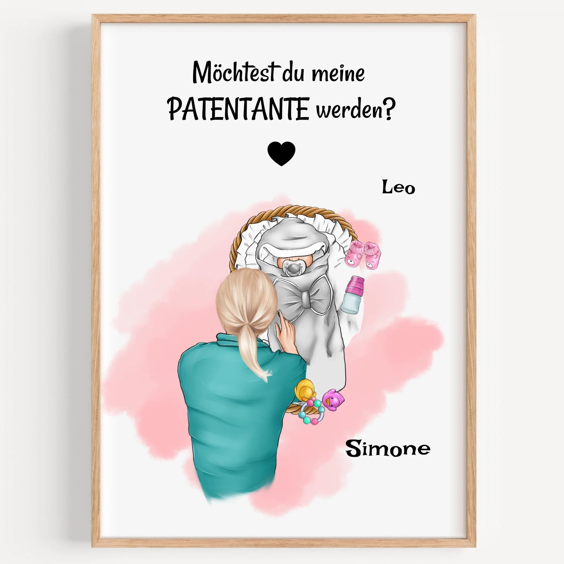 Patentante Fragen Geschenk Poster gestalten - Prinolla
