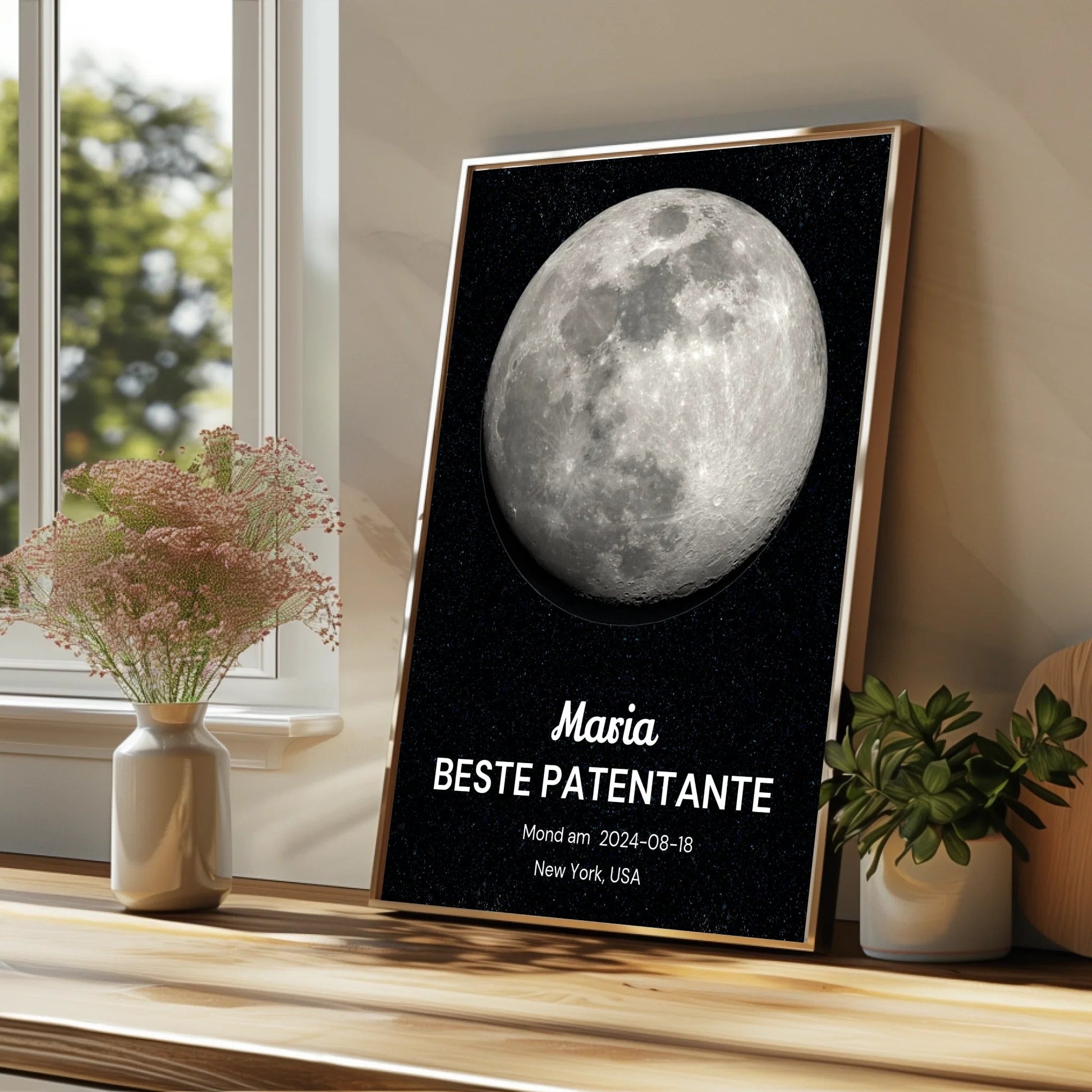 Patentante Mondposter Geschenk zum Geburtstag gestalten - Prinolla