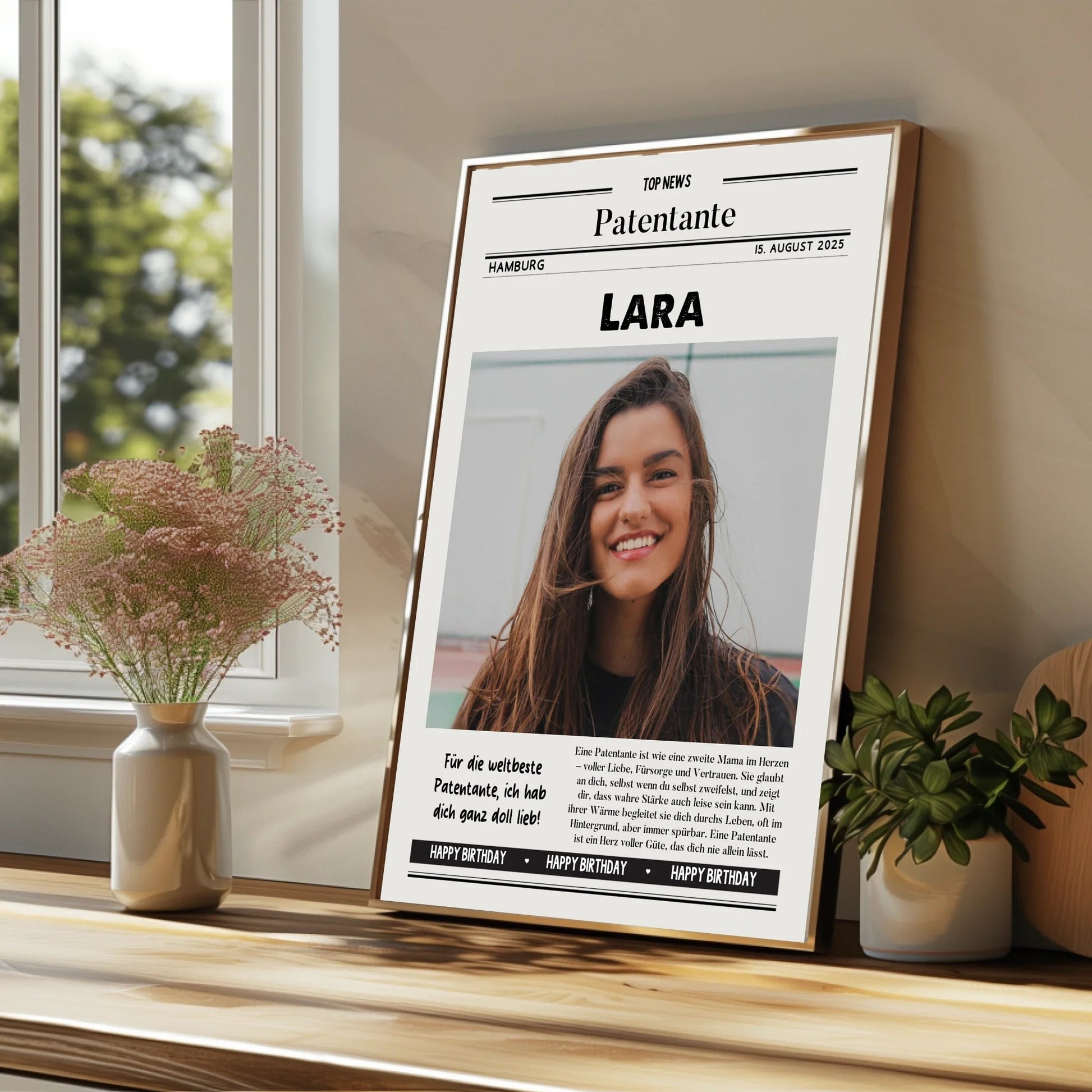 Patentante Zeitungsposter Geburtstagsgeschenk gestalten - Prinolla