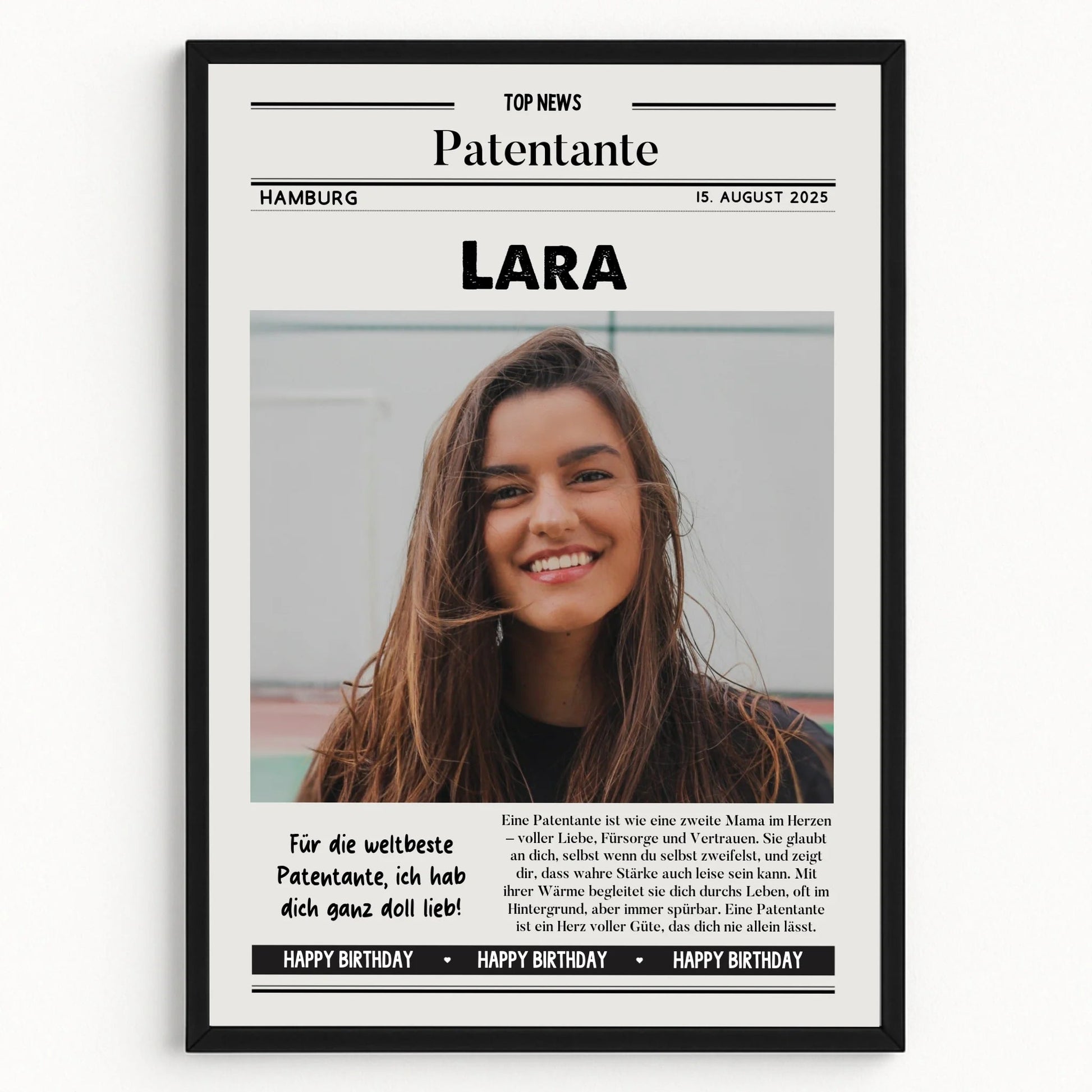 Patentante Zeitungsposter Geburtstagsgeschenk gestalten - Prinolla