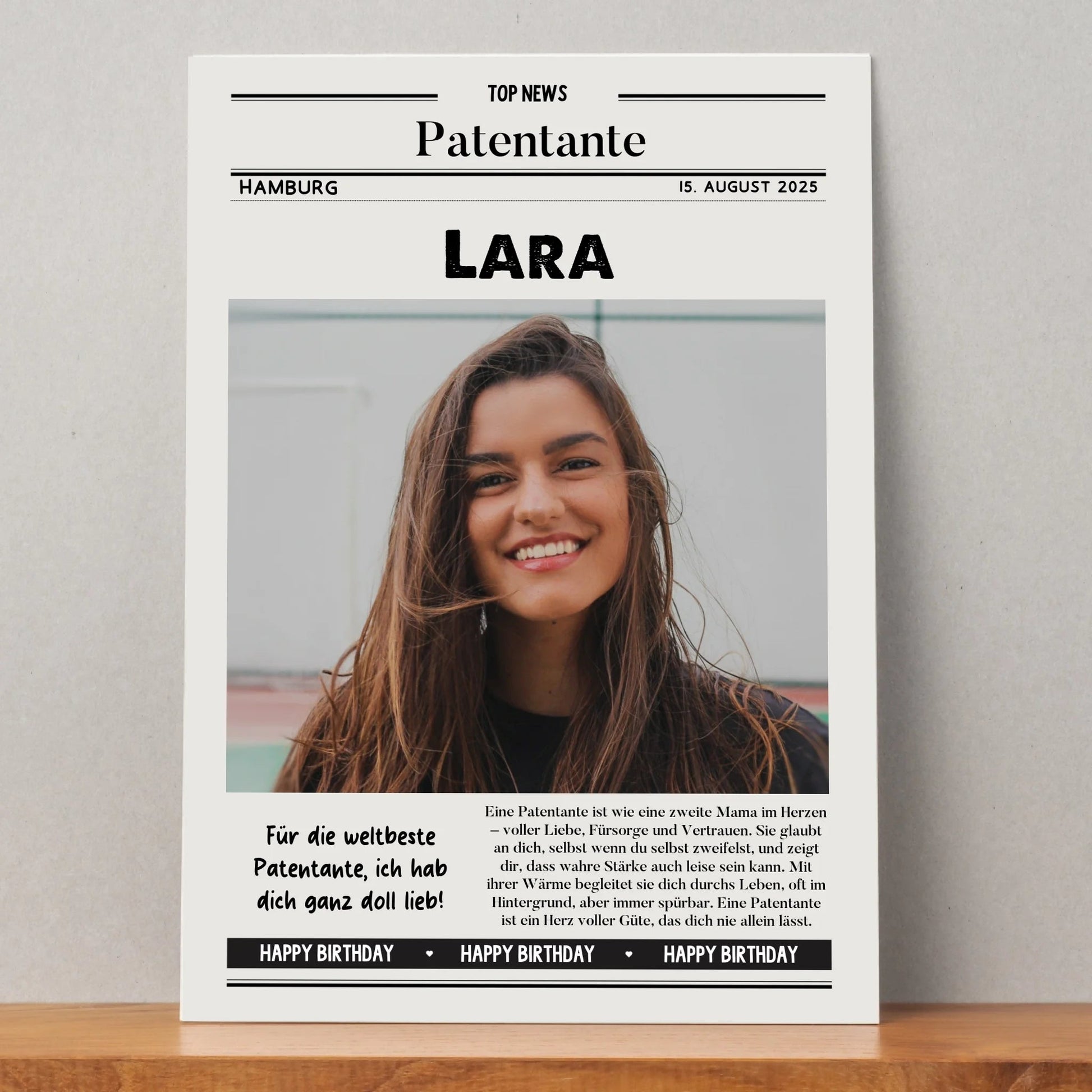 Patentante Zeitungsposter Geburtstagsgeschenk gestalten - Prinolla