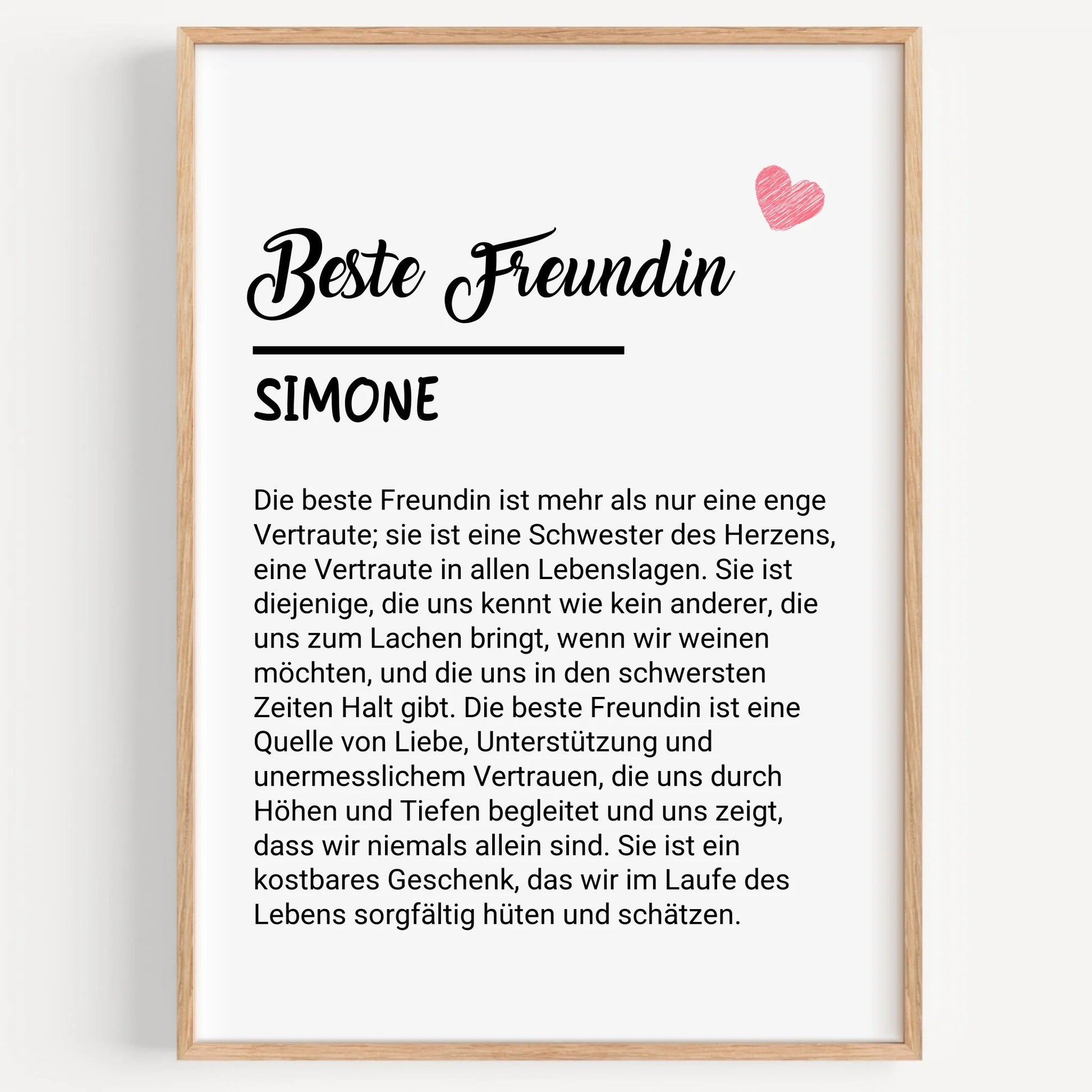 Personalisierte beste Freundin Definition Geschenk Poster - Prinolla