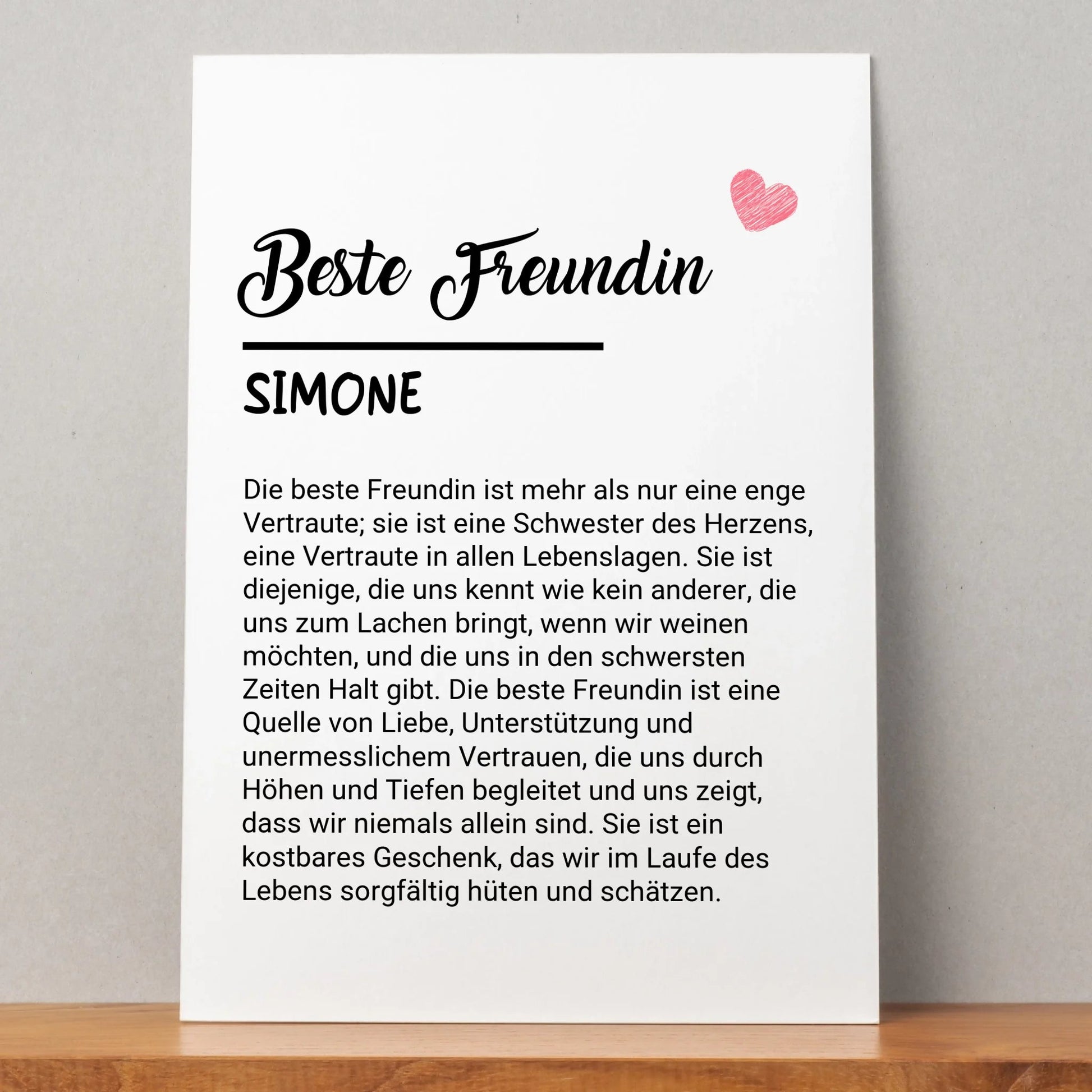 Personalisierte beste Freundin Definition Geschenk Poster - Prinolla