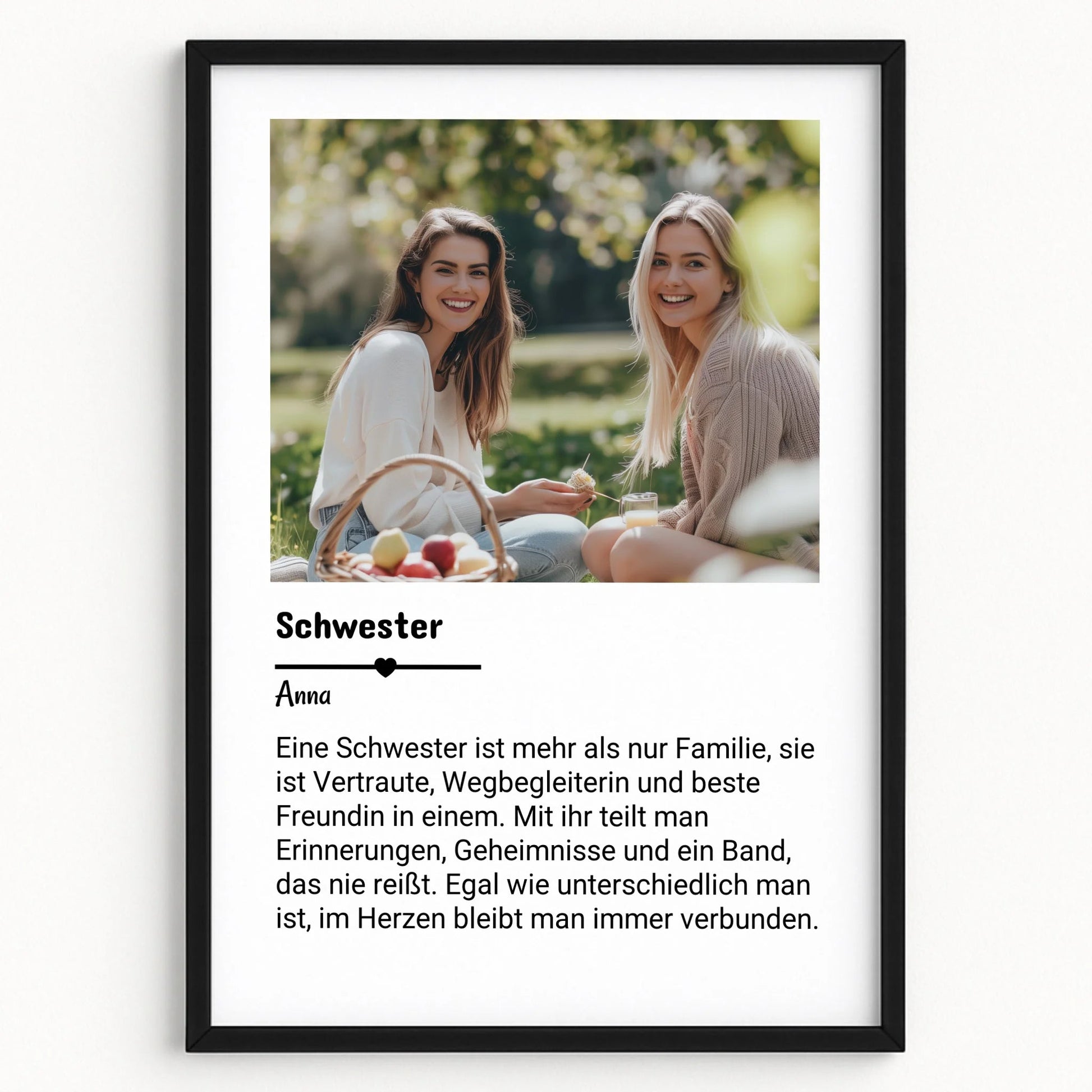 Personalisierte Schwester Definition mit Foto Geschenk Poster - Prinolla