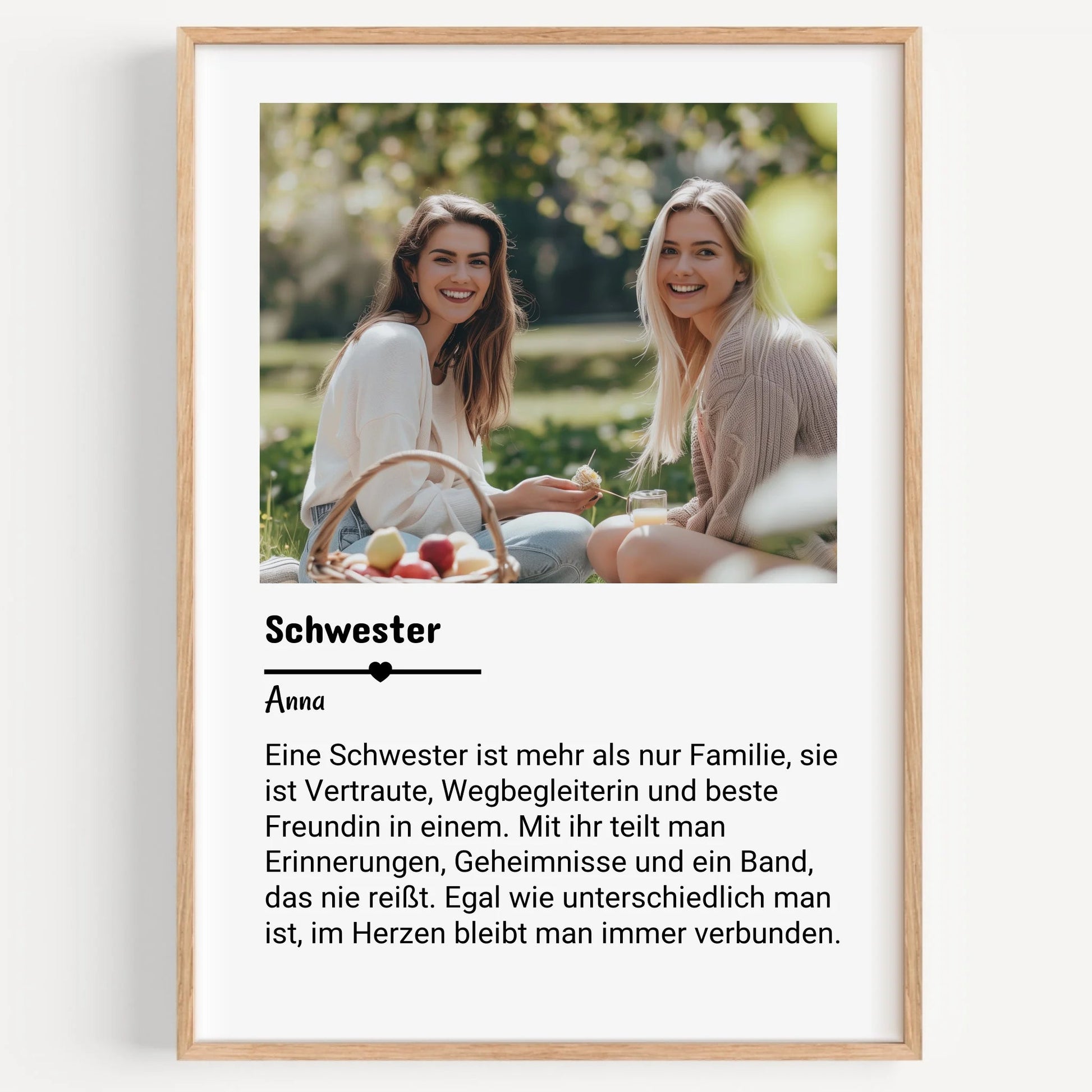 Personalisierte Schwester Definition mit Foto Geschenk Poster - Prinolla