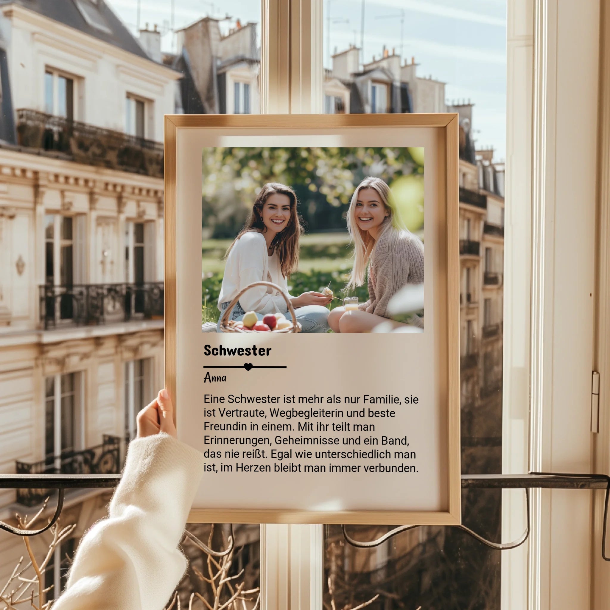 Personalisierte Schwester Definition mit Foto Geschenk Poster - Prinolla