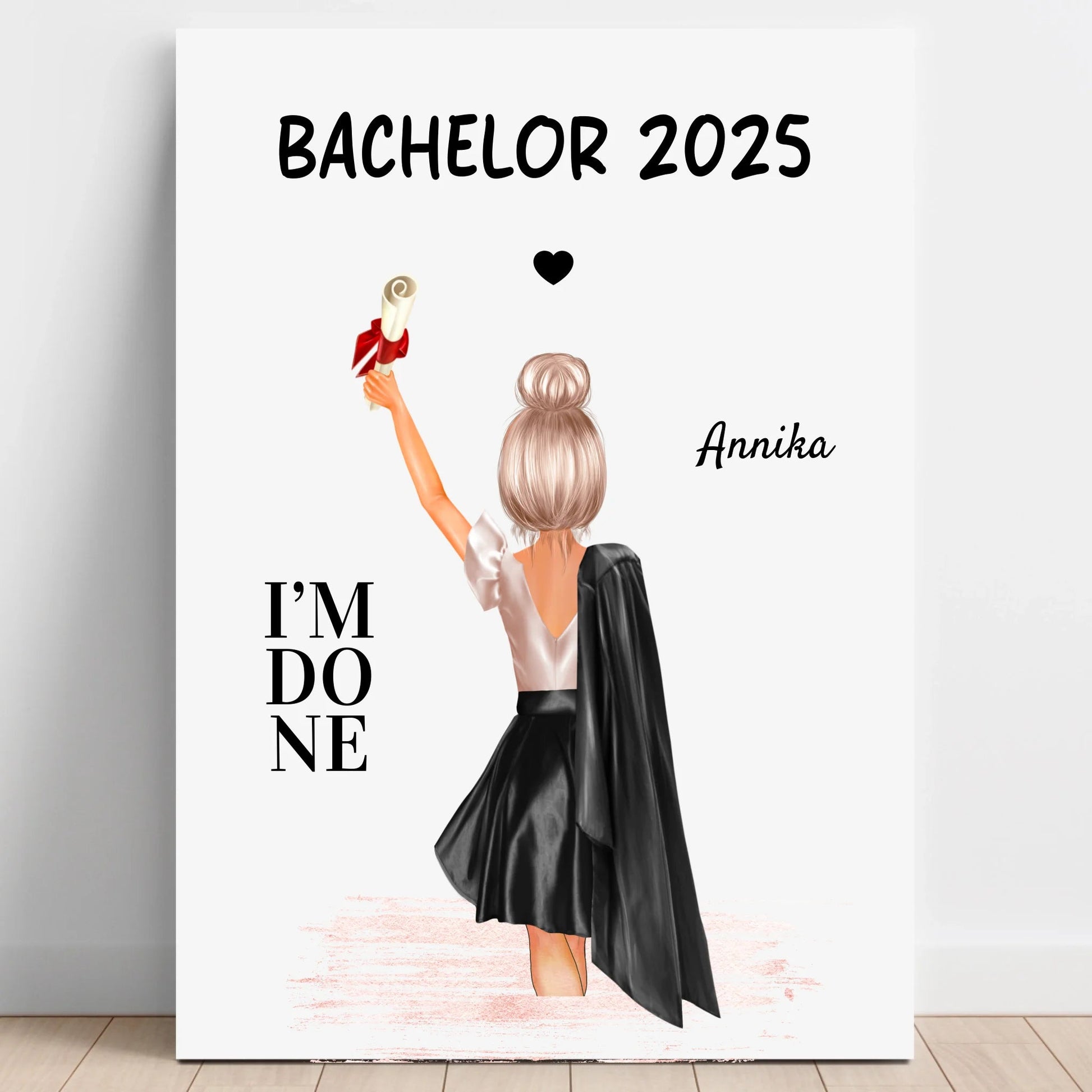 Personalisiertes Bachelor Abschluss Geschenk Bild Mädchen - Prinolla