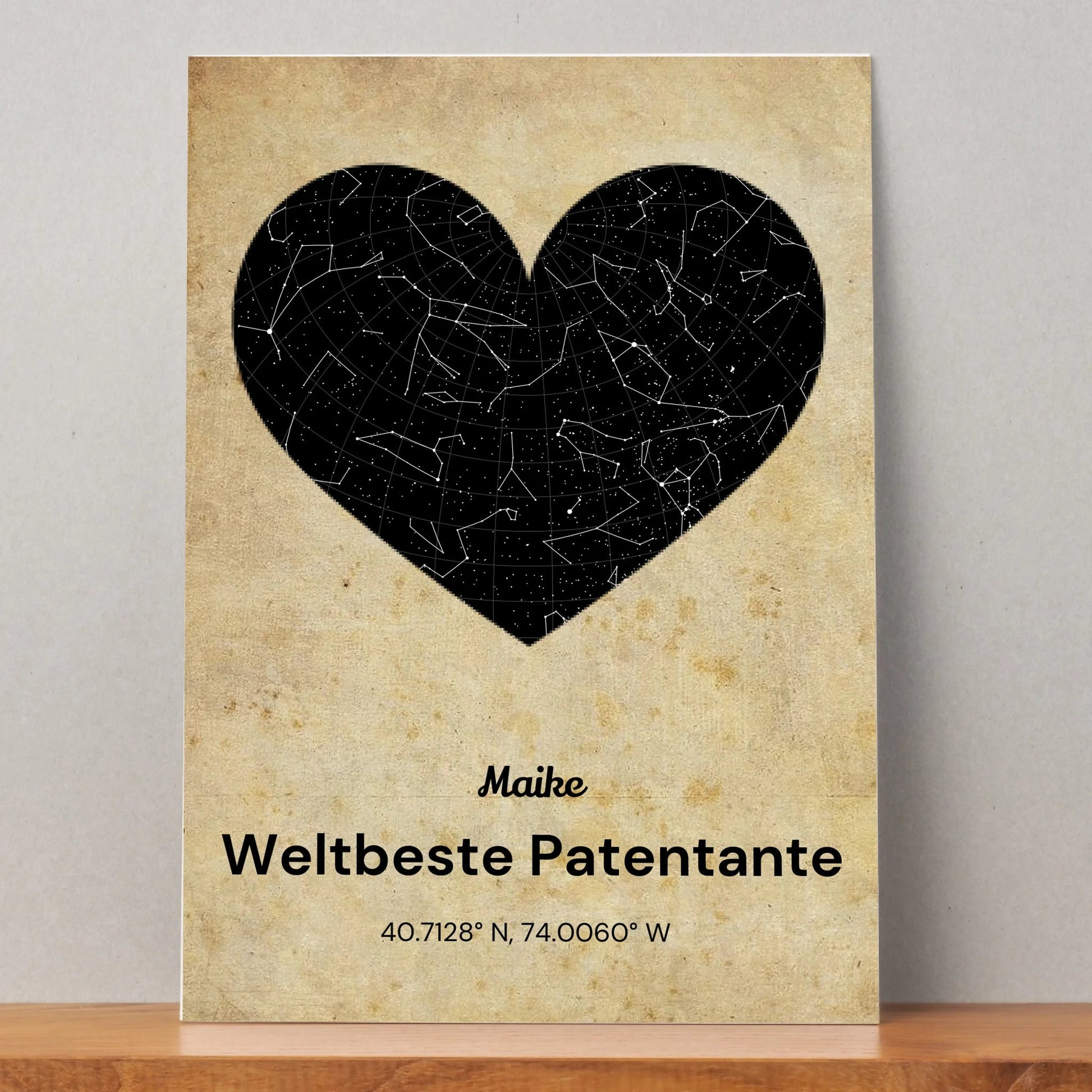 Personalisiertes Geburtstag Geschenk Patentante Sternehimmel Poster - Prinolla