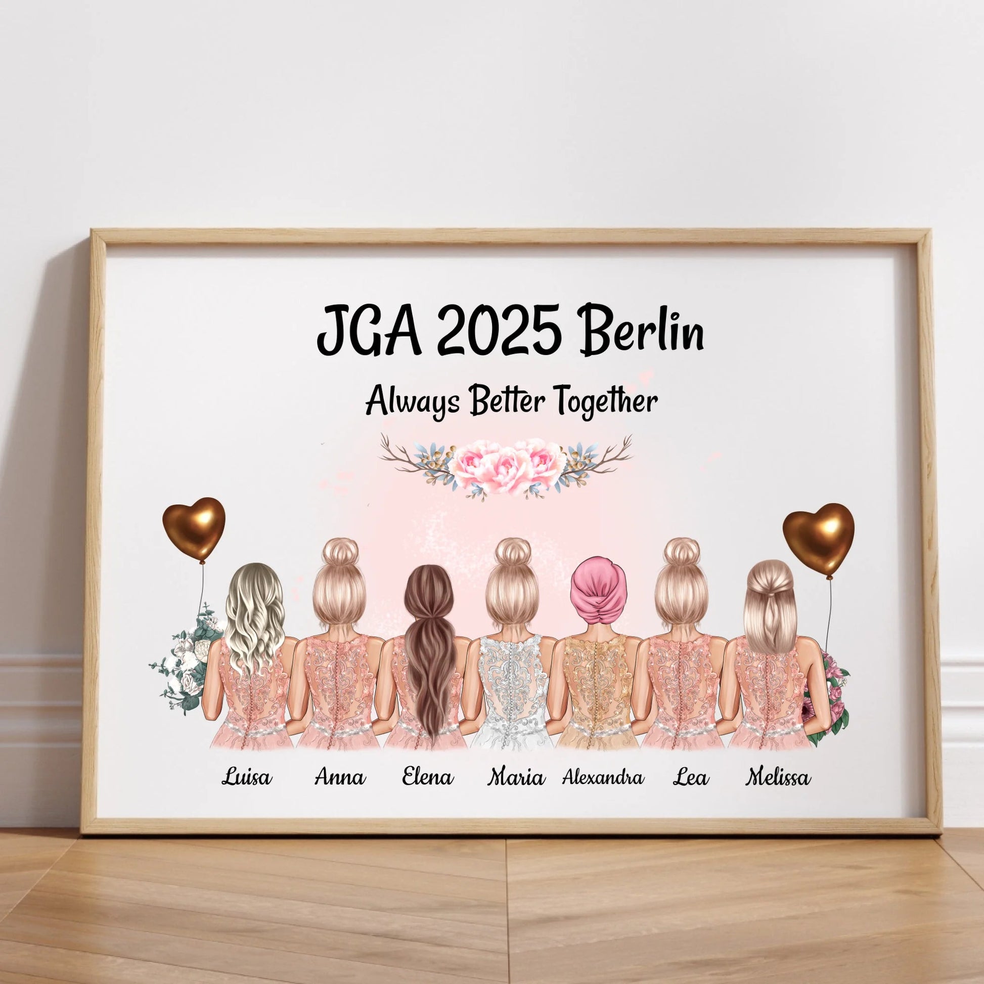 Personalisiertes JGA Geschenk Bild 7 Personen gestalten - Prinolla