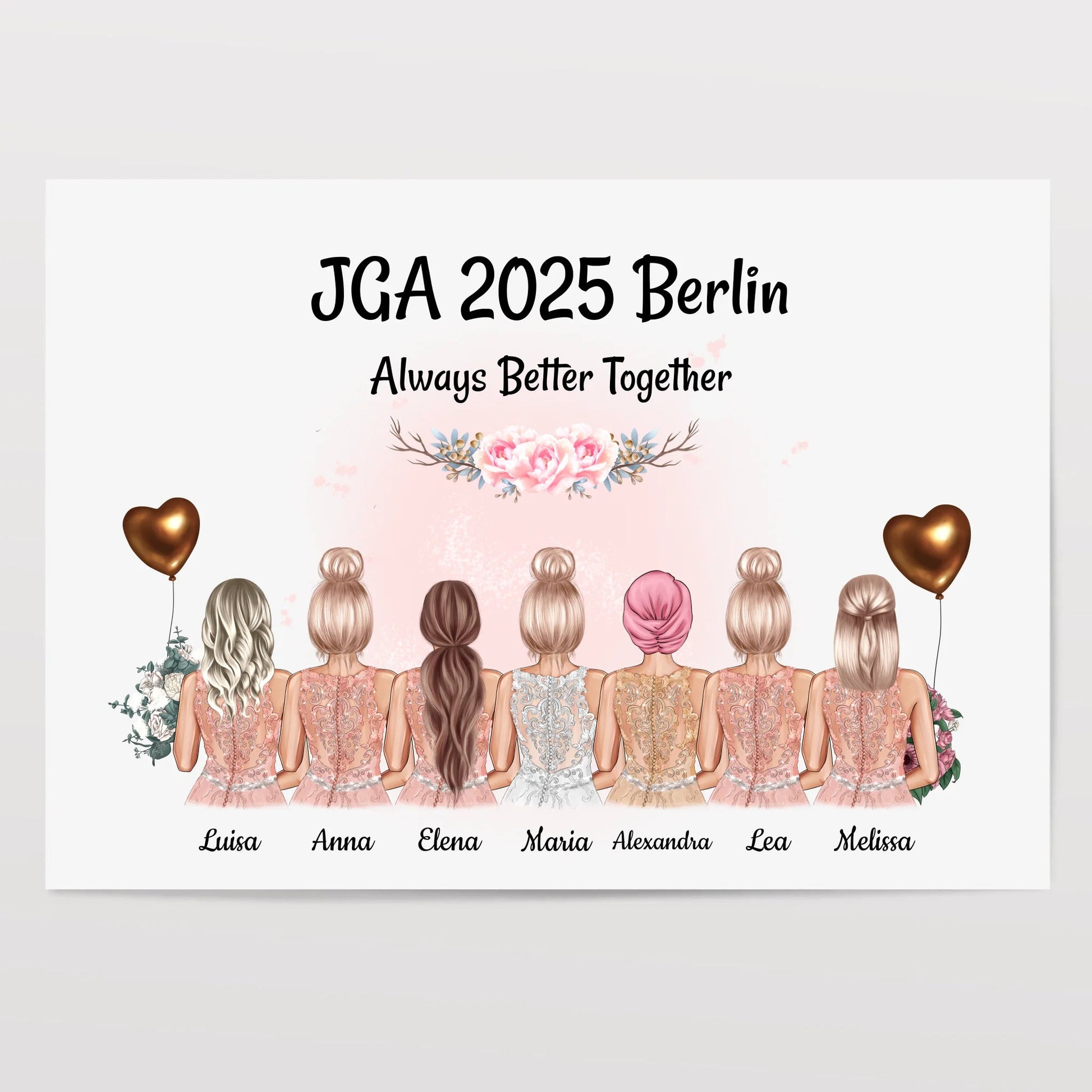 Personalisiertes JGA Geschenk Bild 7 Personen gestalten - Prinolla