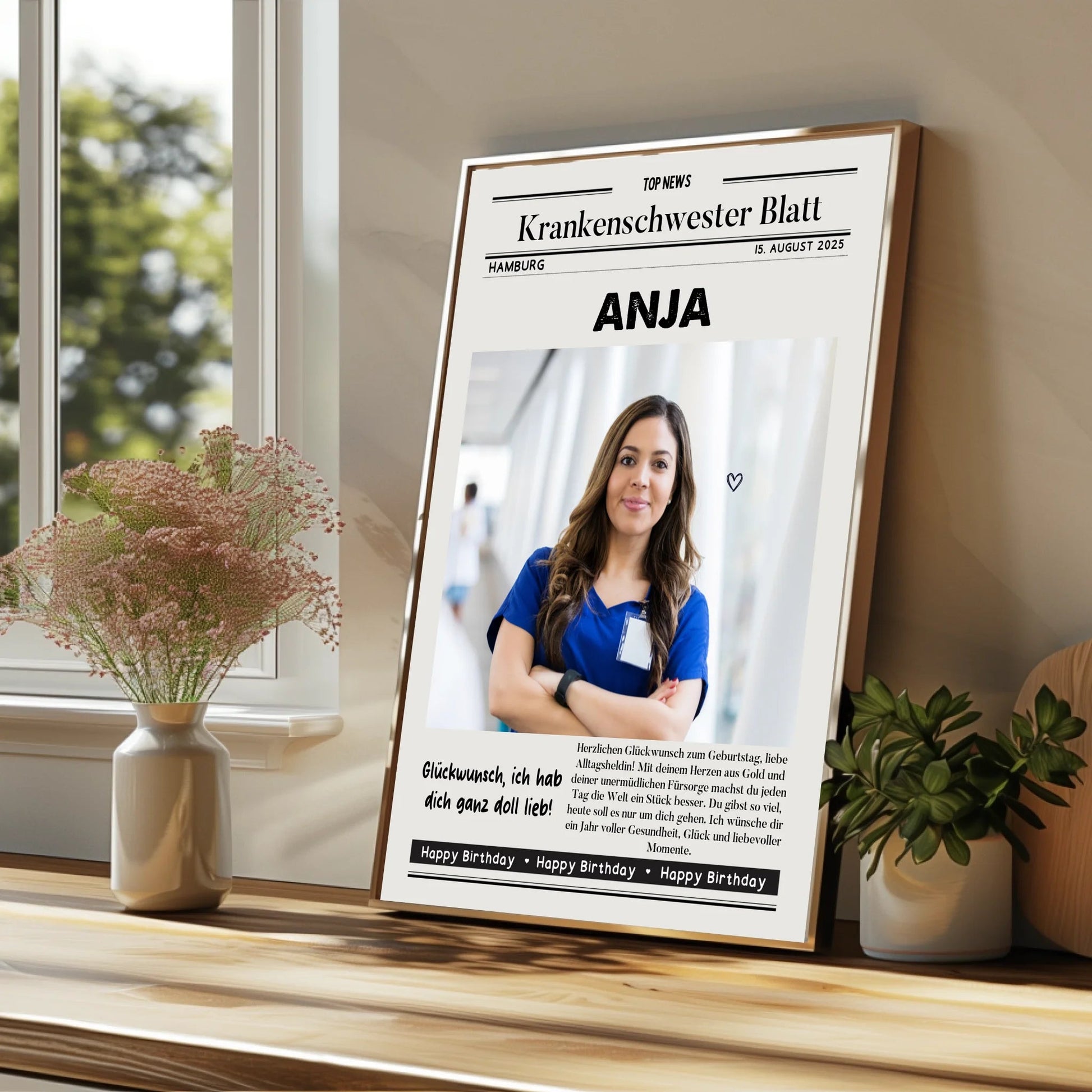Personalisiertes Krankenschwester Zeitungsposter Geschenk - Prinolla