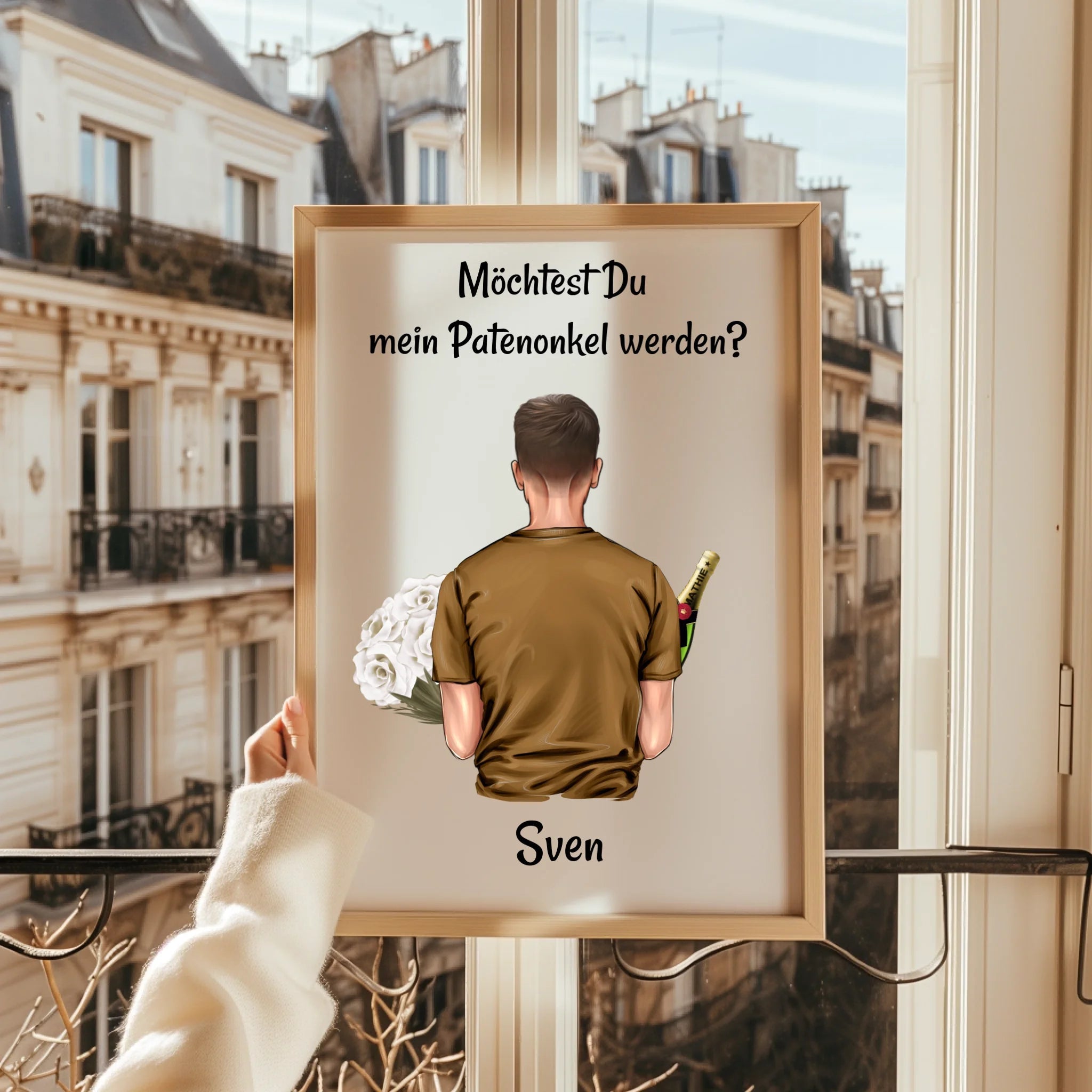 Personalisiertes Patenonkel fragen Illustration Geschenkidee gestalten - Prinolla