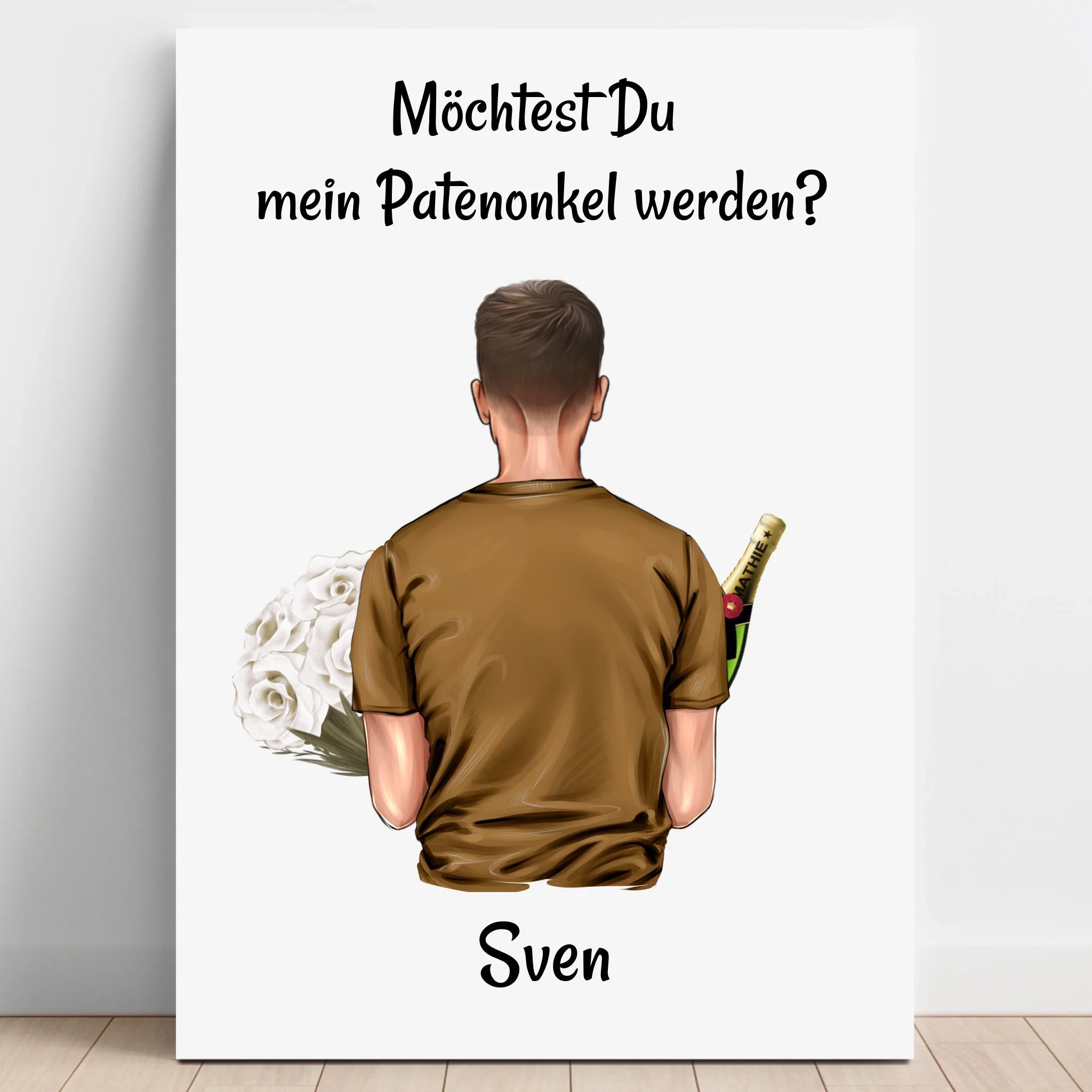 Personalisiertes Patenonkel fragen Illustration Geschenkidee gestalten - Prinolla