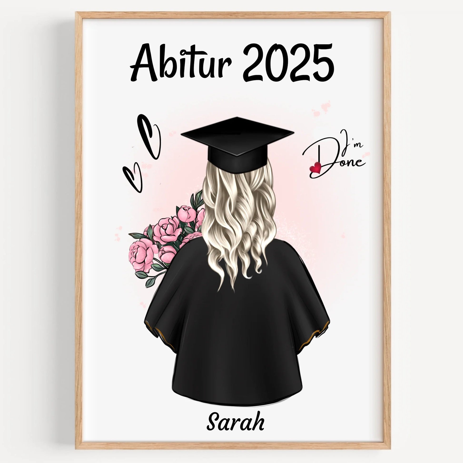 Persönliches Abitur Geschenk Poster Frau - Prinolla