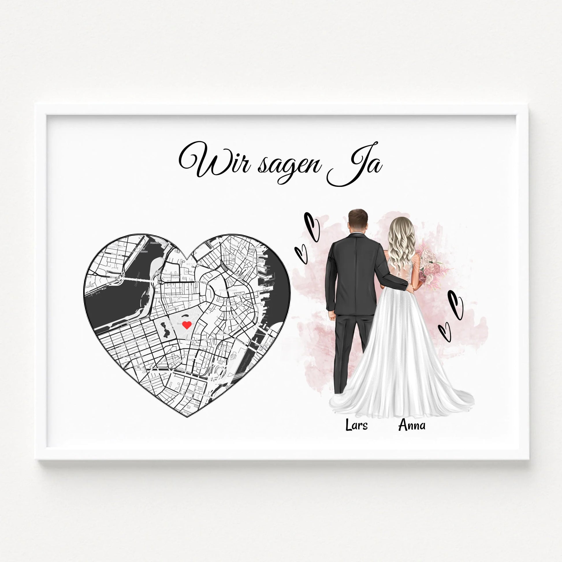 Poster Hochzeitsgeschenk personalisiert Gastgeschenk - Prinolla