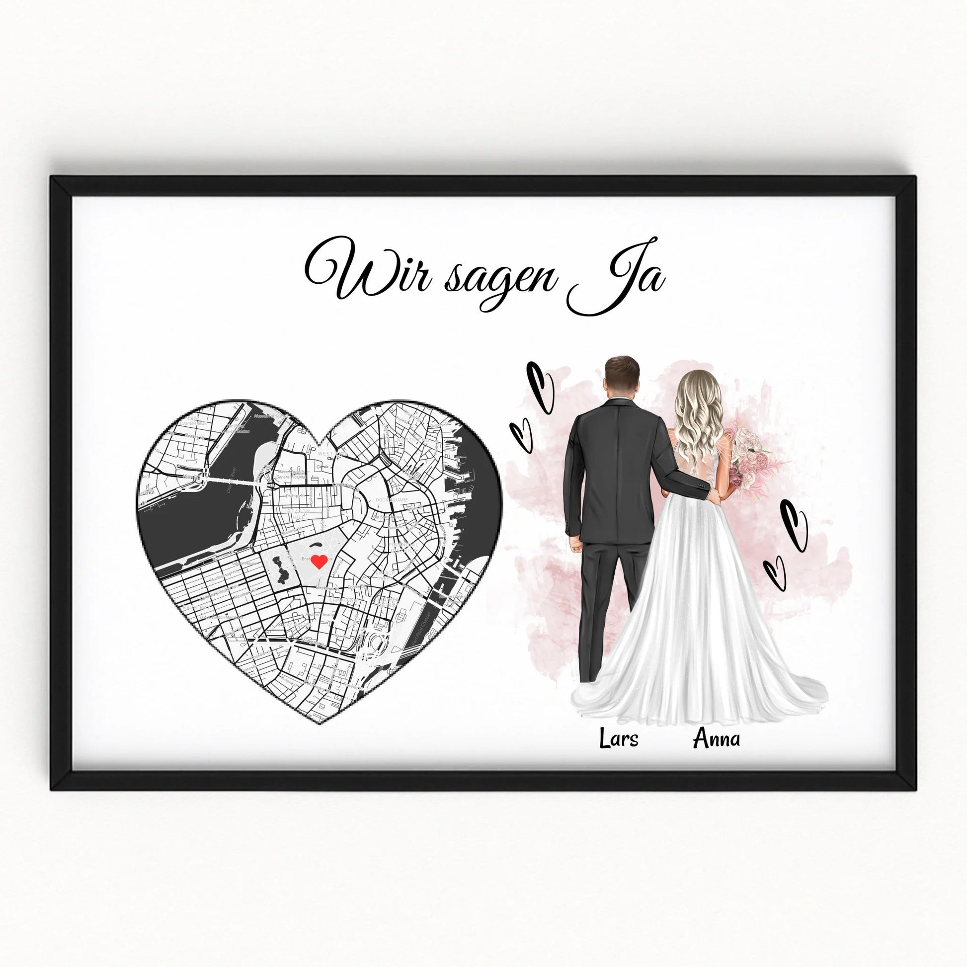 Poster Hochzeitsgeschenk personalisiert Gastgeschenk - Prinolla