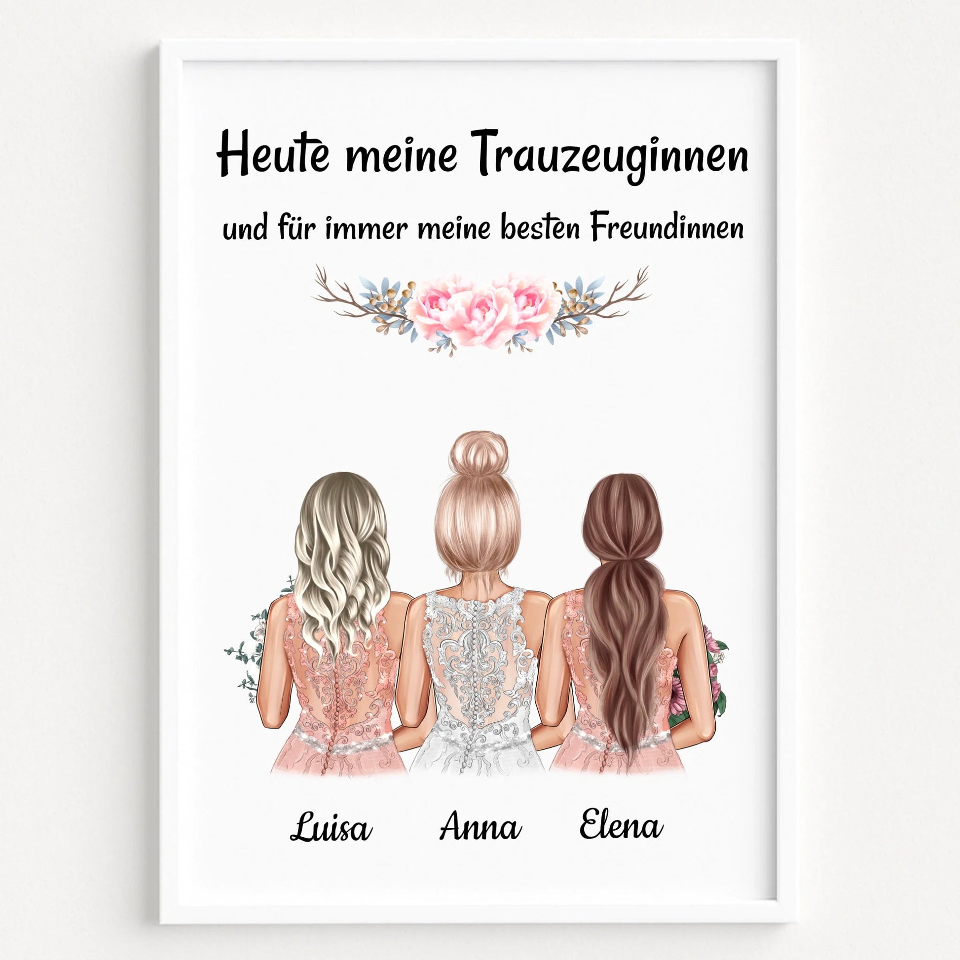 Trauzeuginnen Geschenk Poster Fragen & Danke sagen - Prinolla