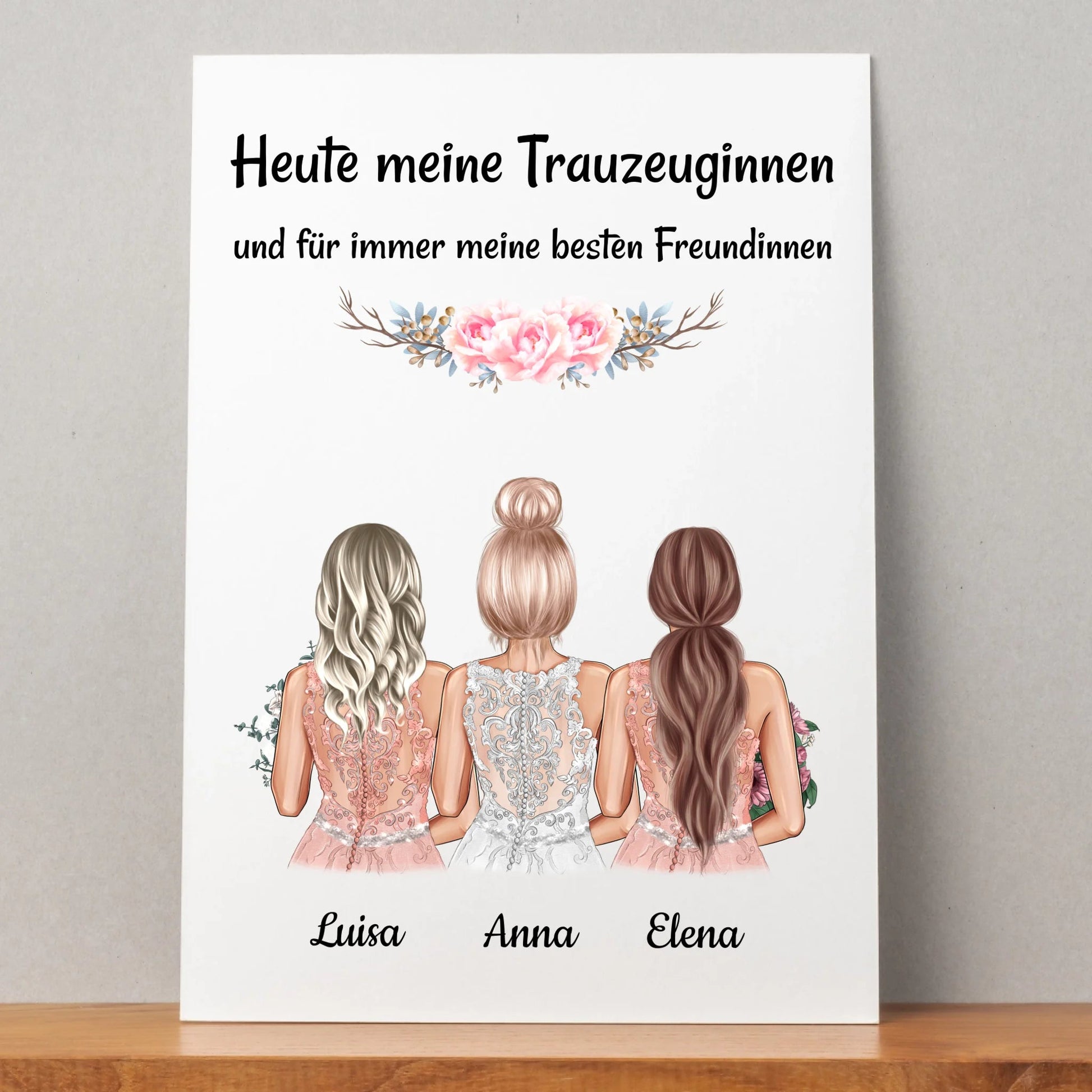 Trauzeuginnen Geschenk Poster Fragen & Danke sagen - Prinolla