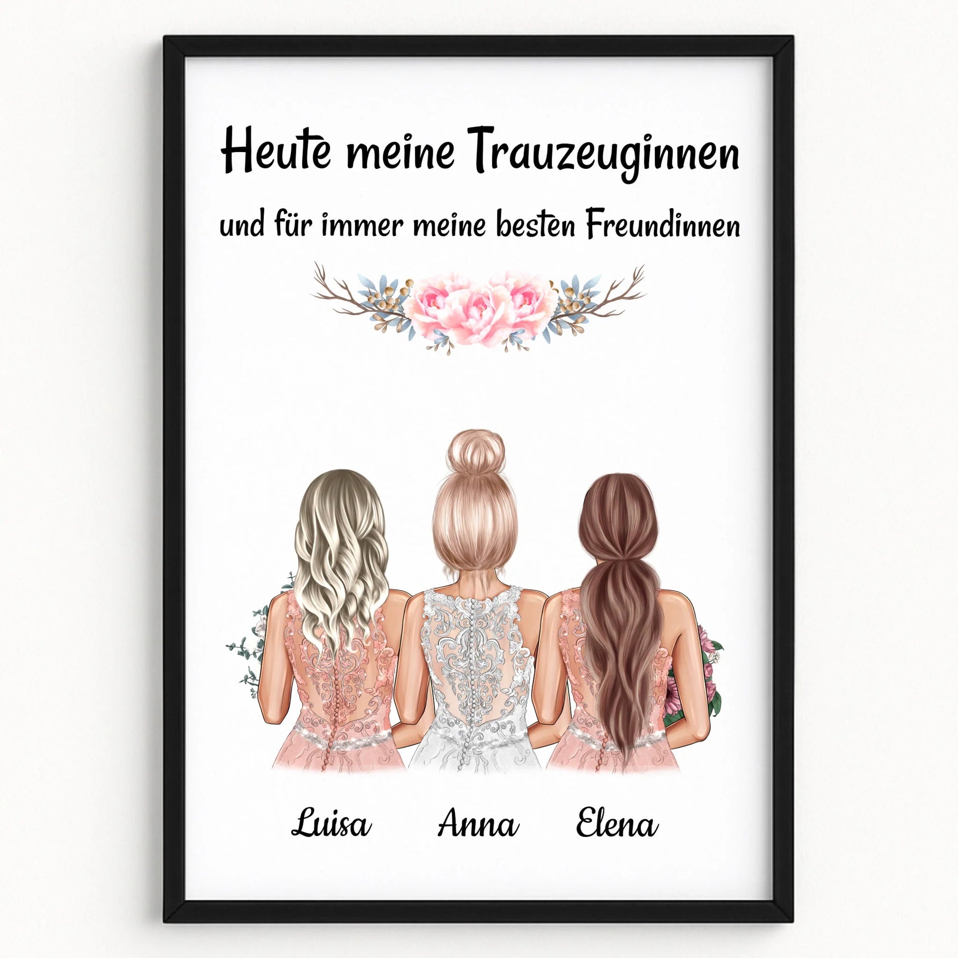 Trauzeuginnen Geschenk Poster Fragen & Danke sagen - Prinolla